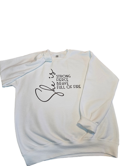 She is sweatshirt(unisex)| white