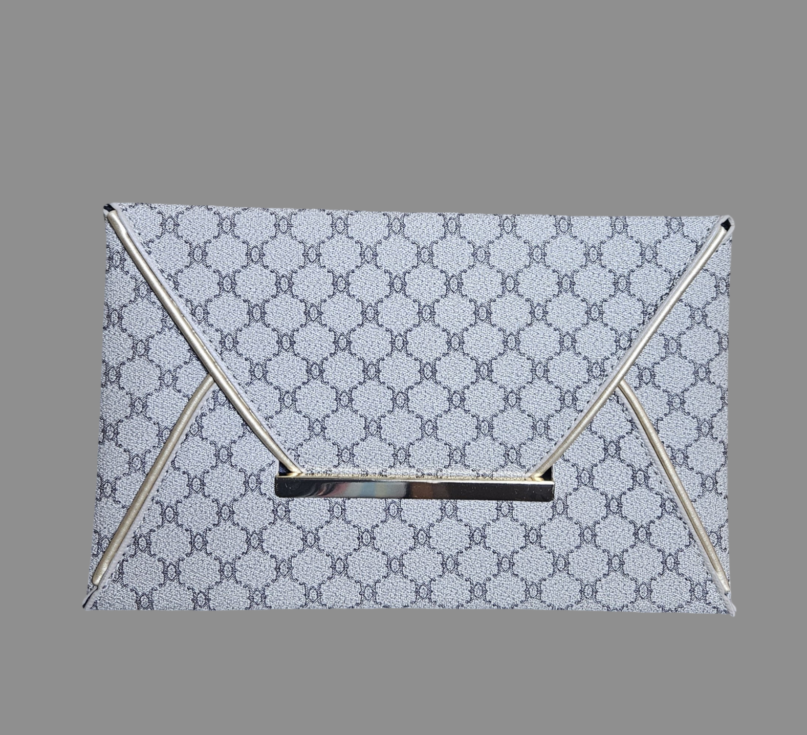 Nina vintage print envelope clutch purse| gray