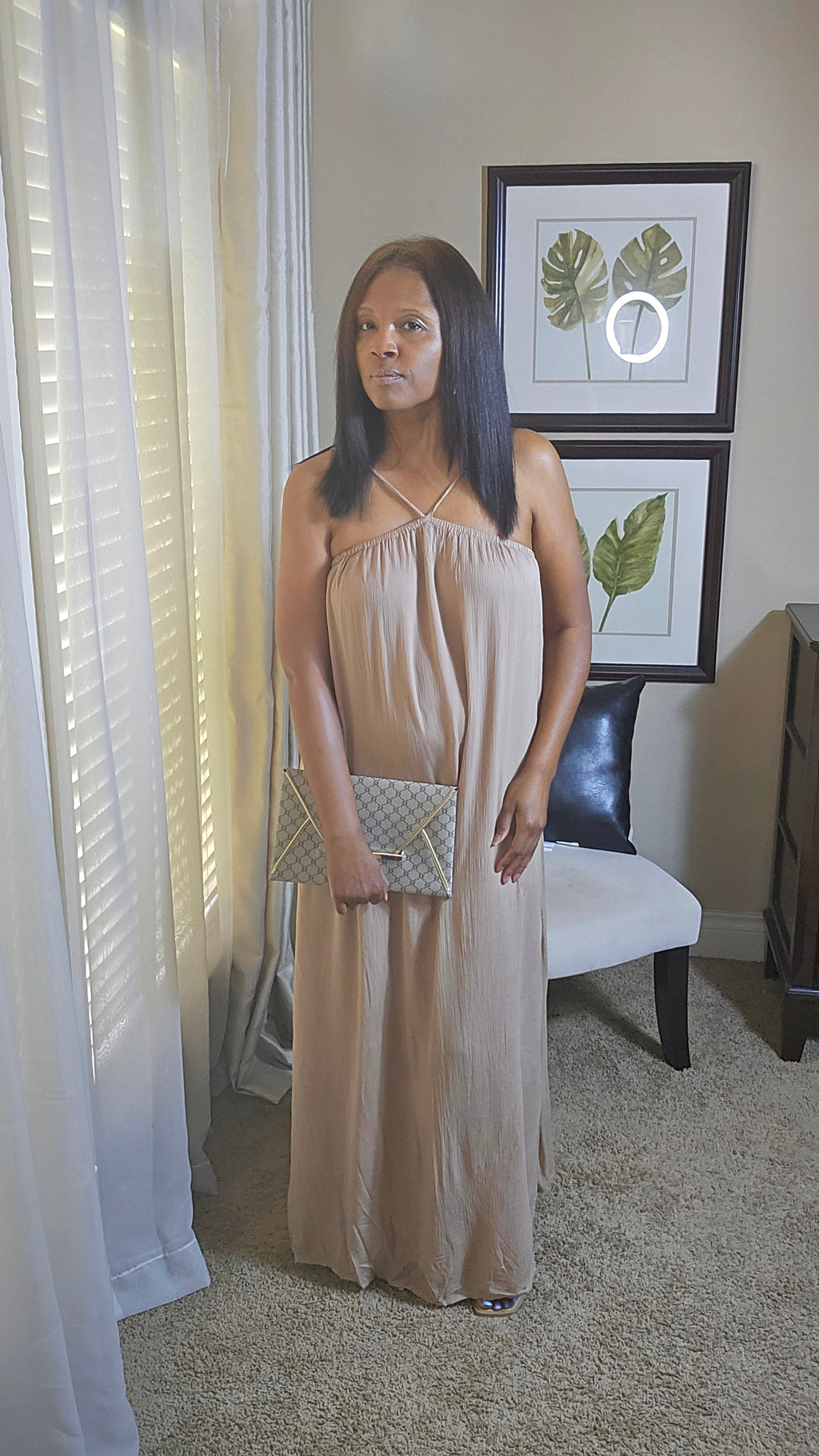 Back to this maxi dress| taupe