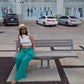 Brielle palazzo pants| bottoms| green