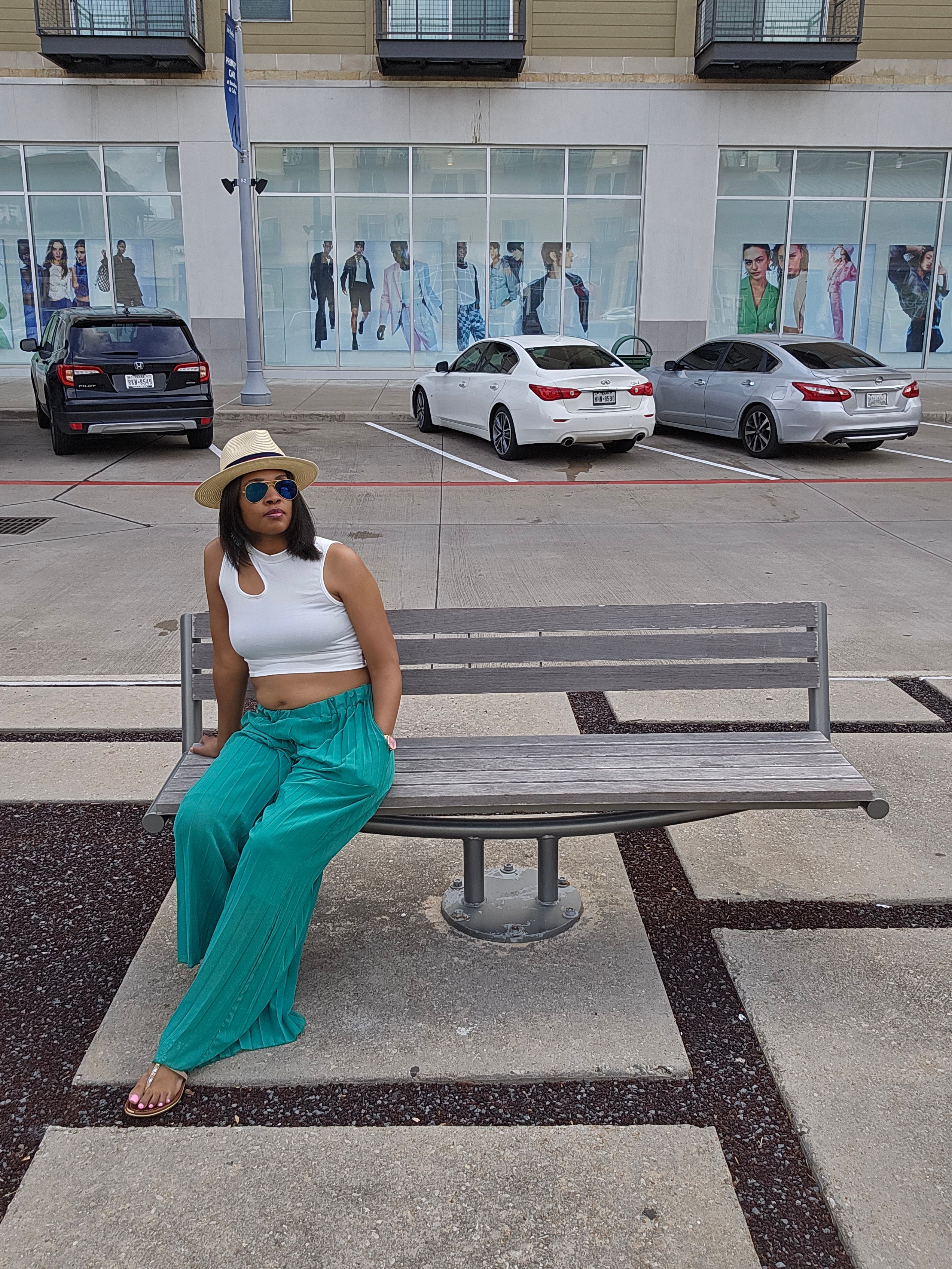 Brielle palazzo pants| bottoms| green