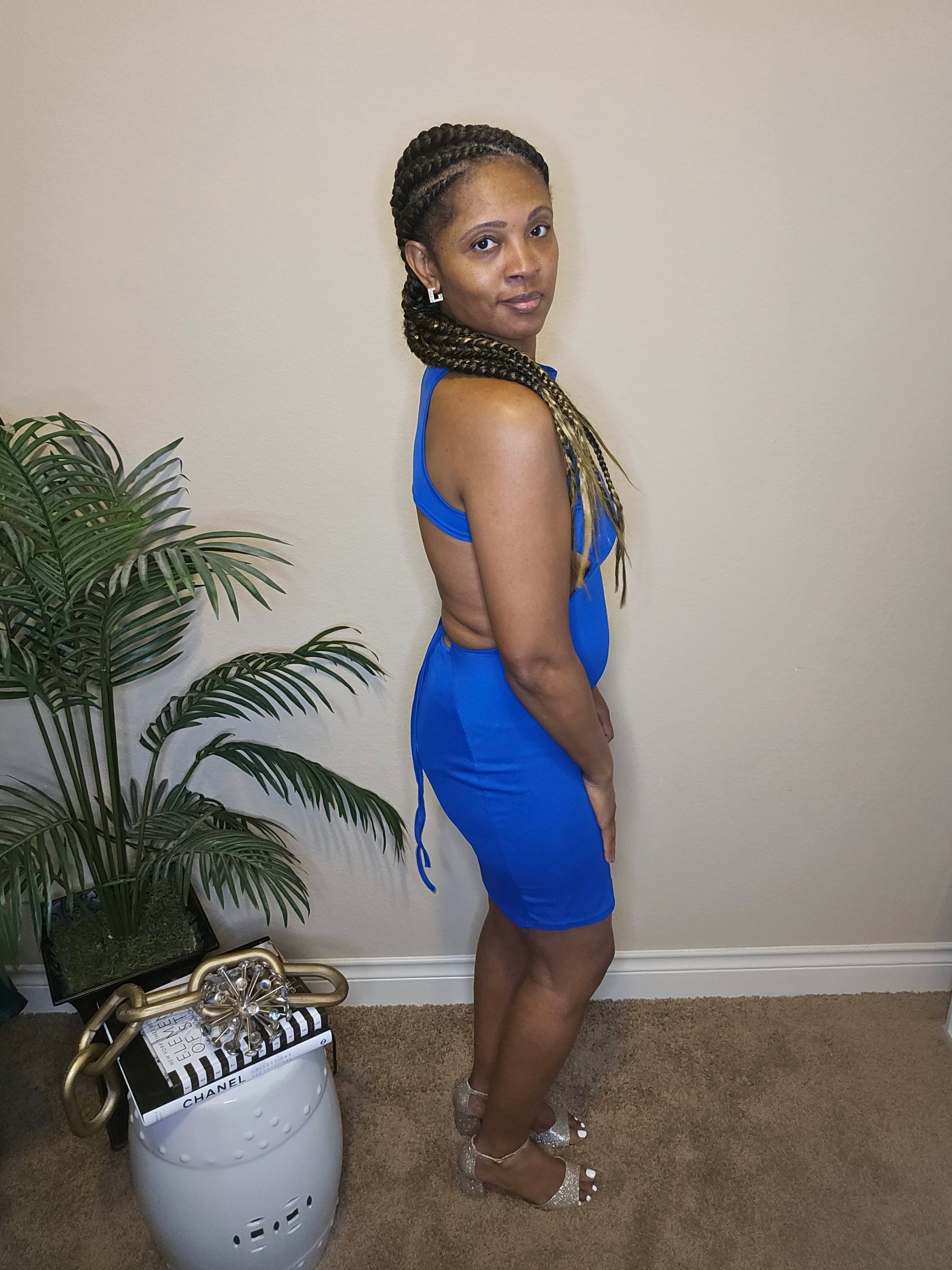 cut it out dress| blue