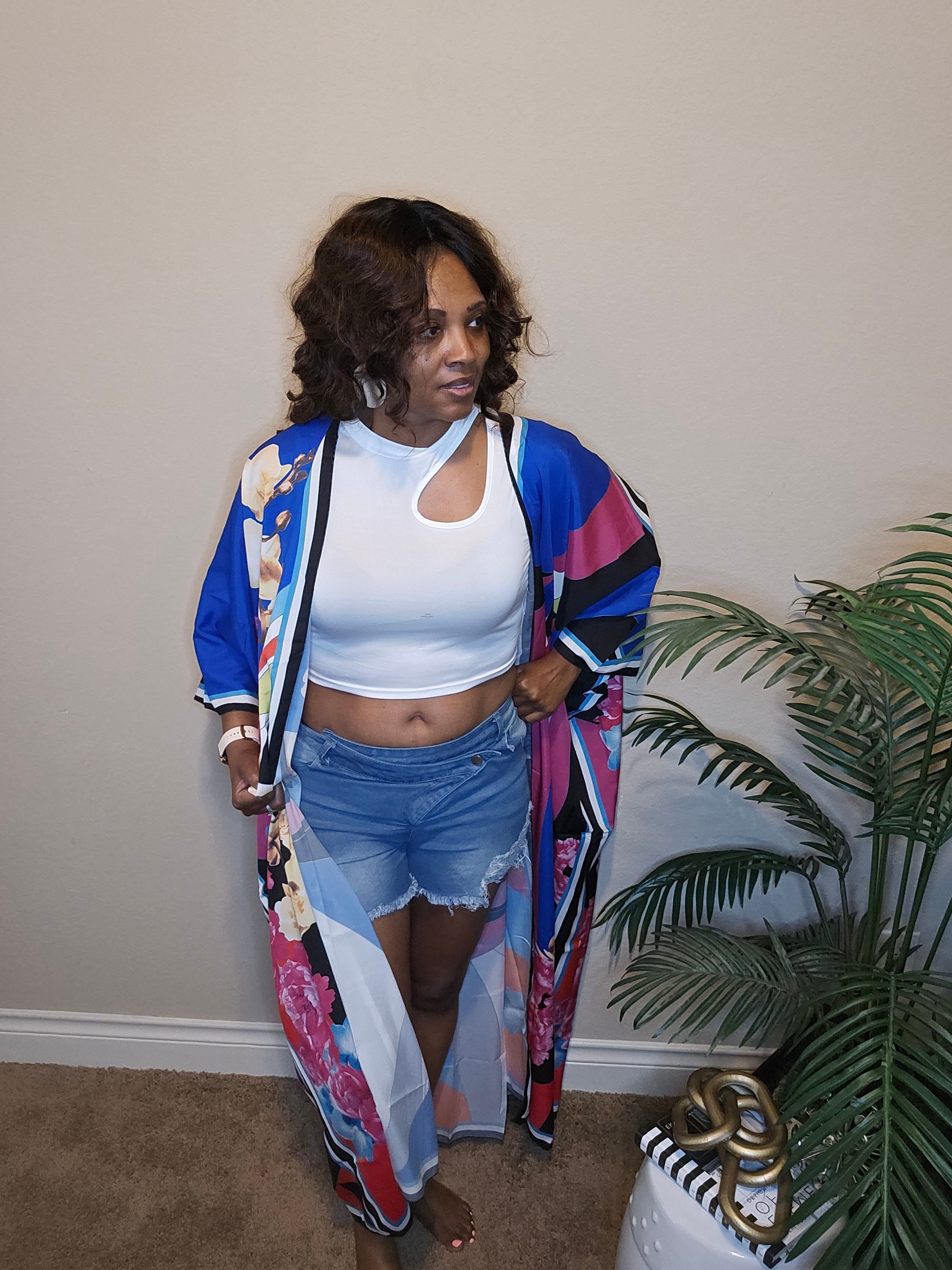 Marial cardigan | kimono| blue&pink