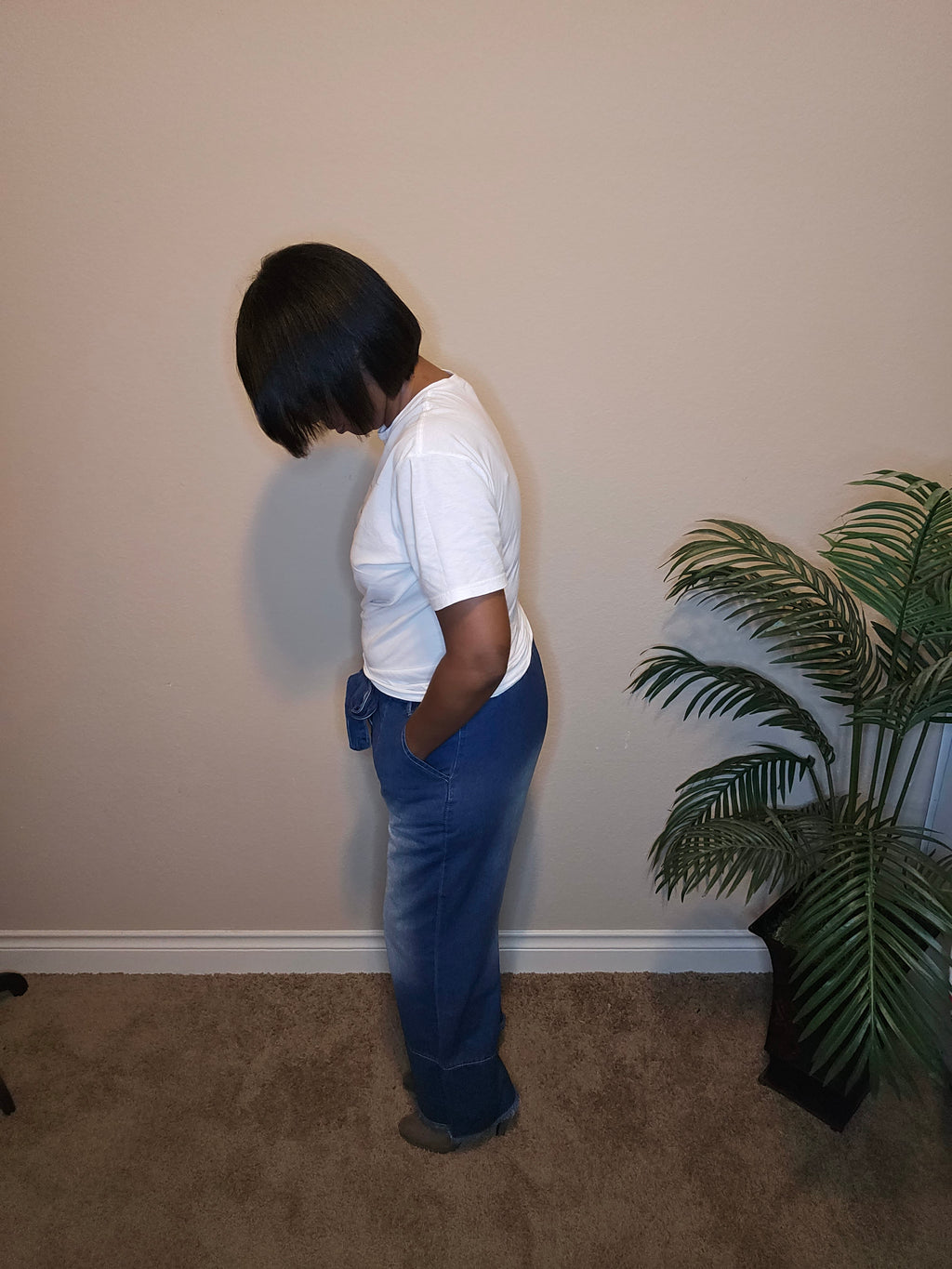 Tie the  knot denim jeans| bottoms| dark blue w/acid wash