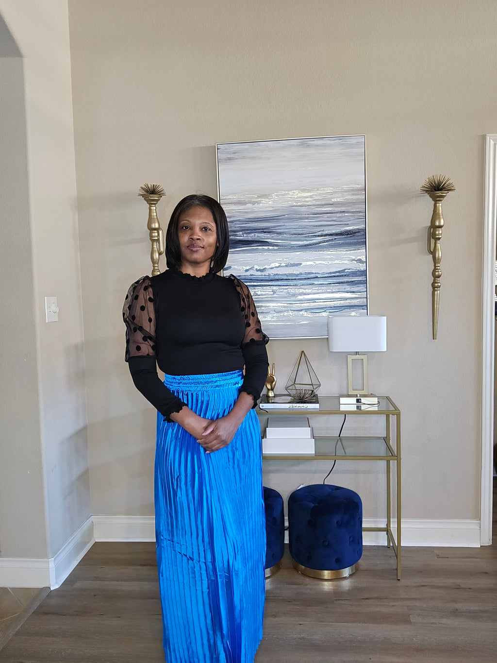 New me pleated skirt| blue