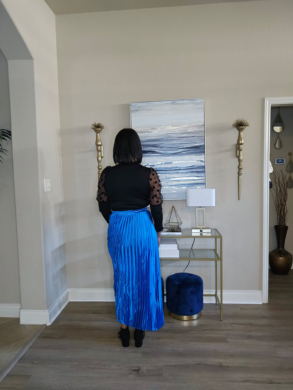 New me pleated skirt| blue