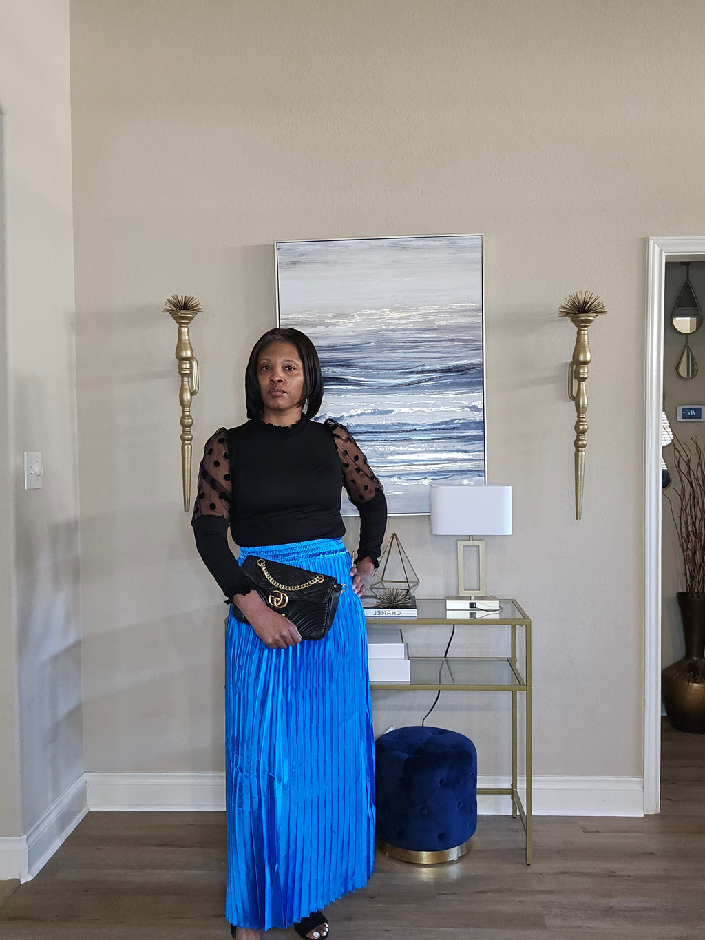 New me pleated skirt| blue