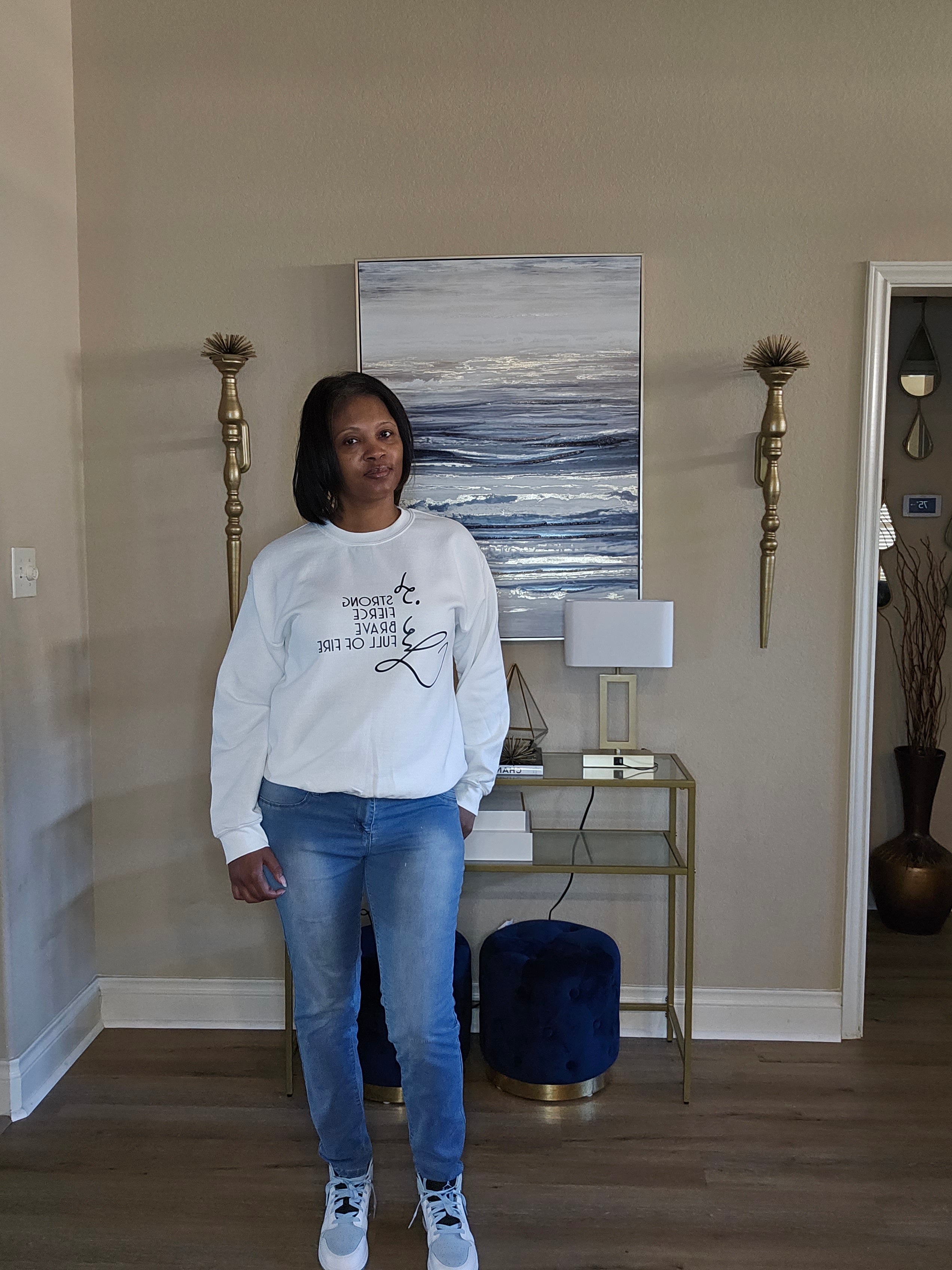 She is sweatshirt(unisex)| white