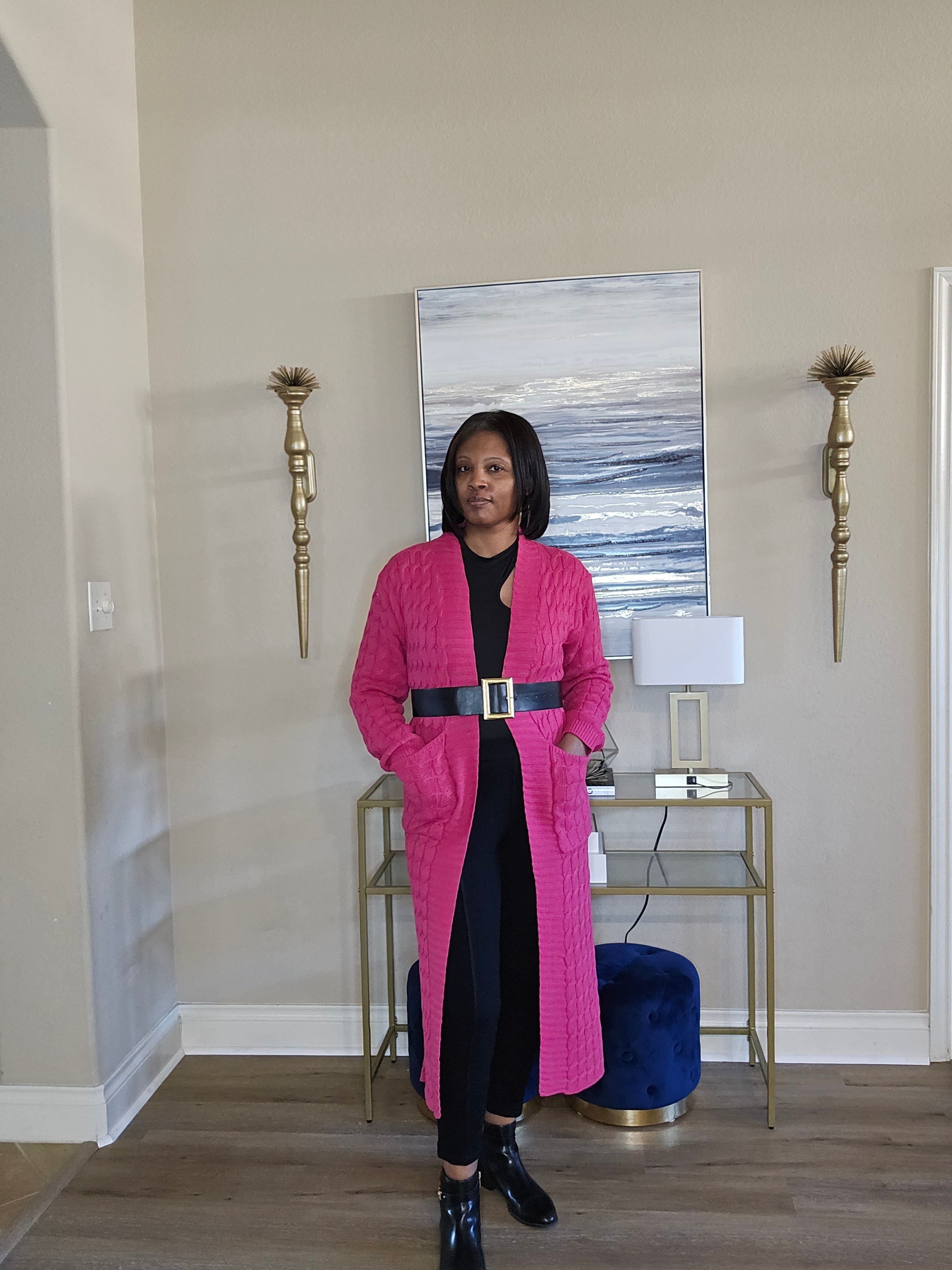 Hug me  cardigan sweater| fuchsia