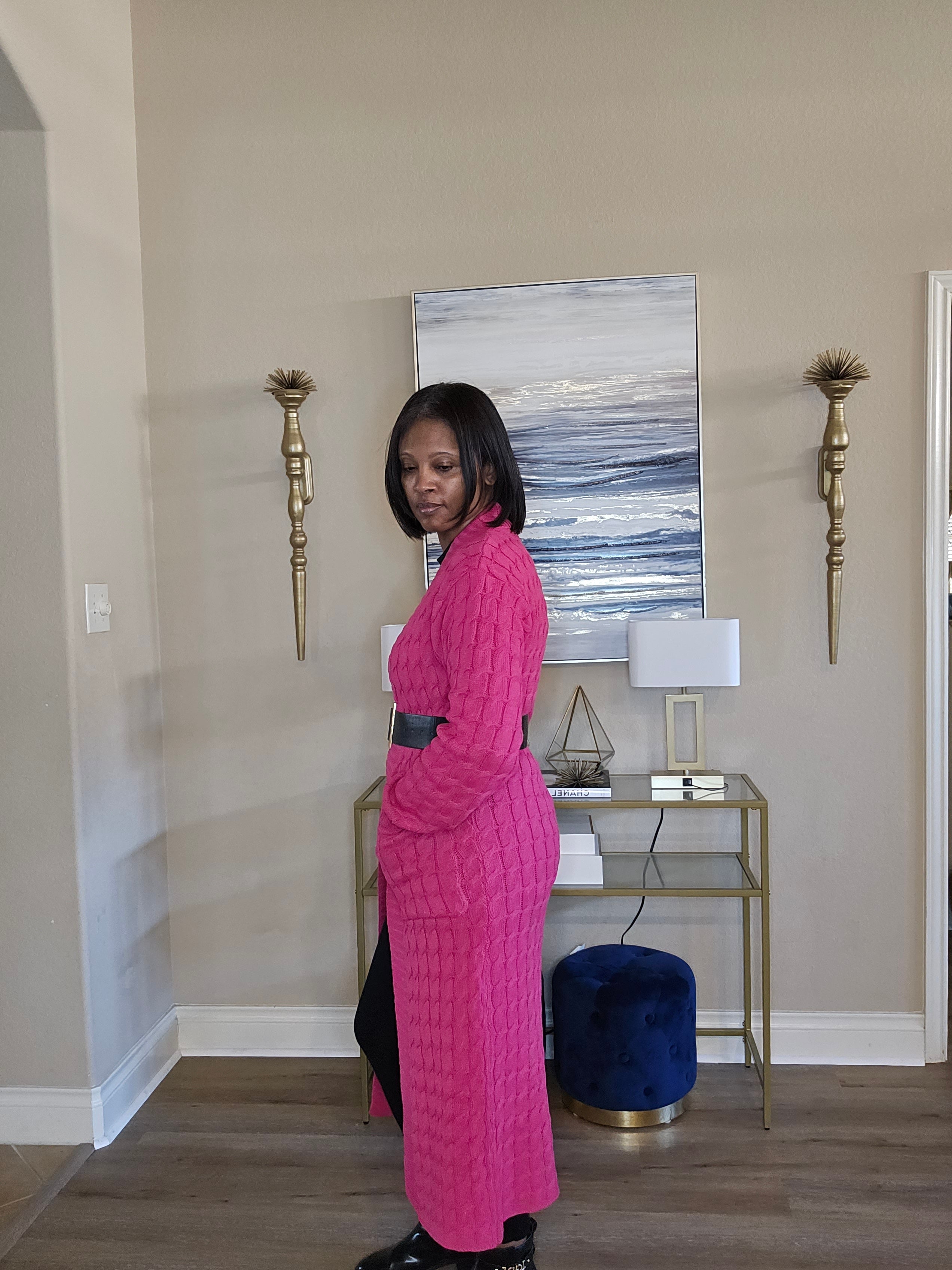 Hug me  cardigan sweater| fuchsia