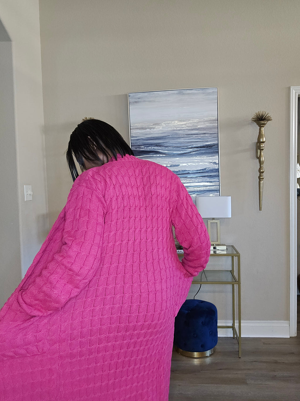 Hug me  cardigan sweater| fuchsia