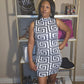 Gia  two piece geometric dress | blk&white