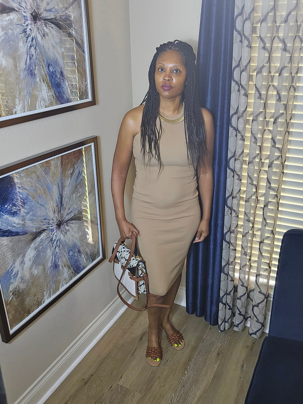 Tea time dress|brown