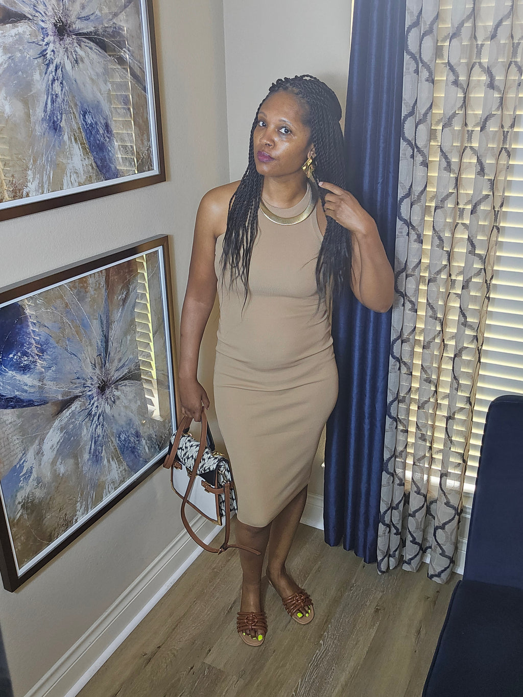 Tea time dress|brown