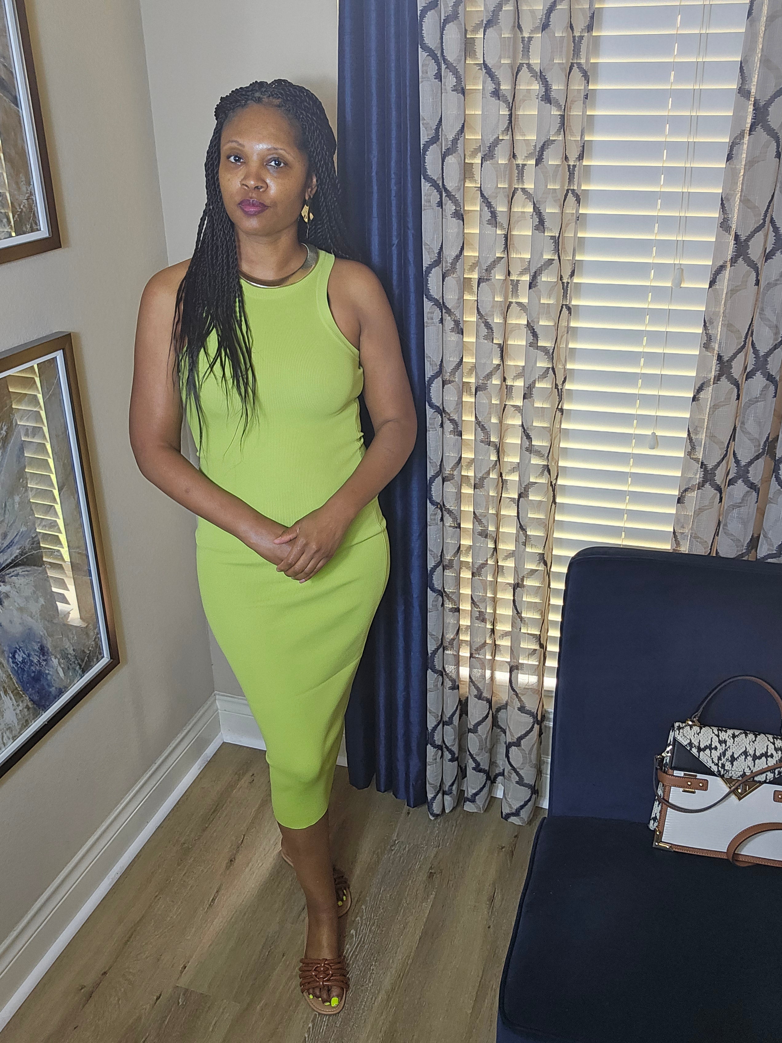 Tea time dress|lime green