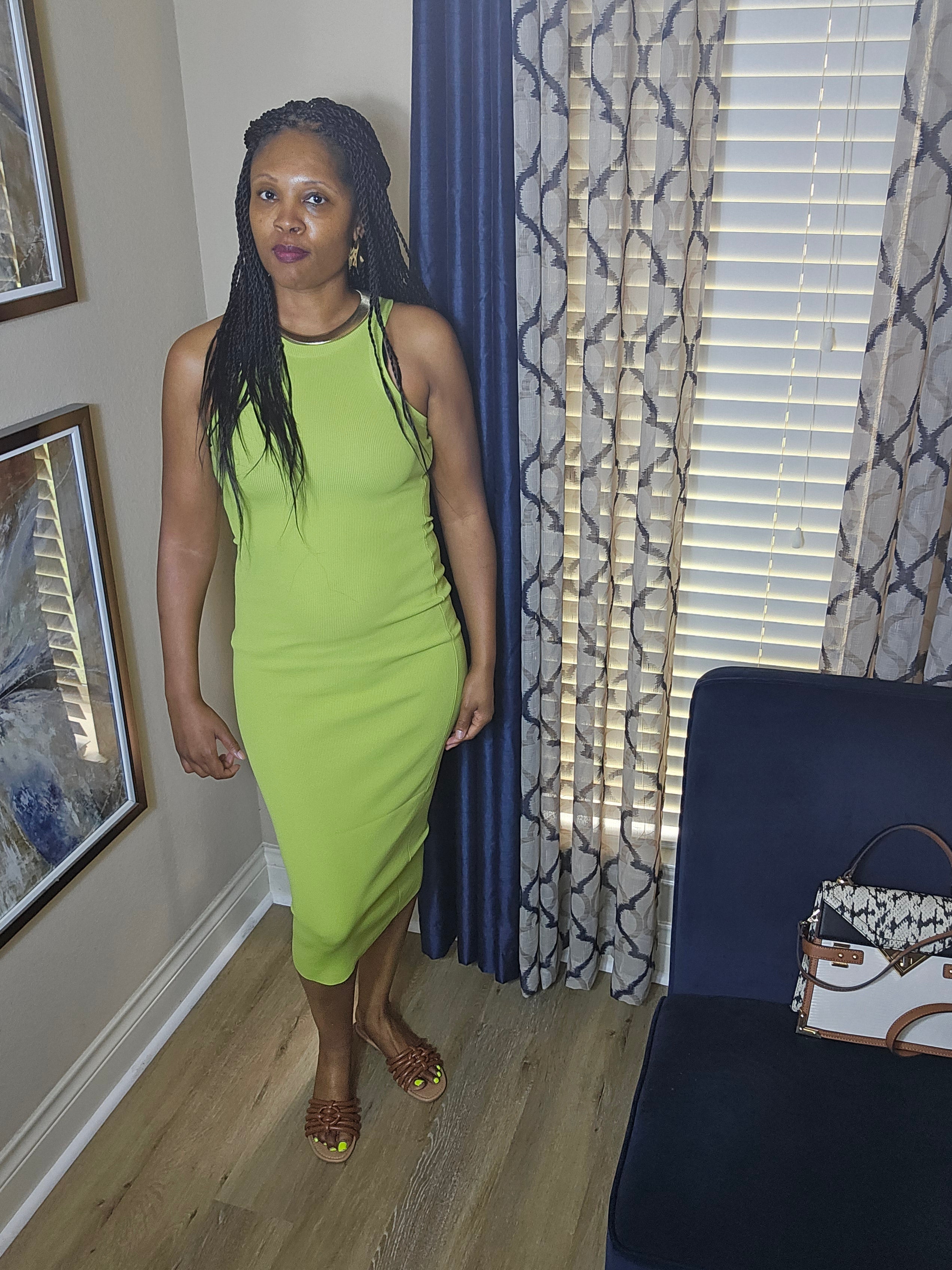 Tea time dress|lime green