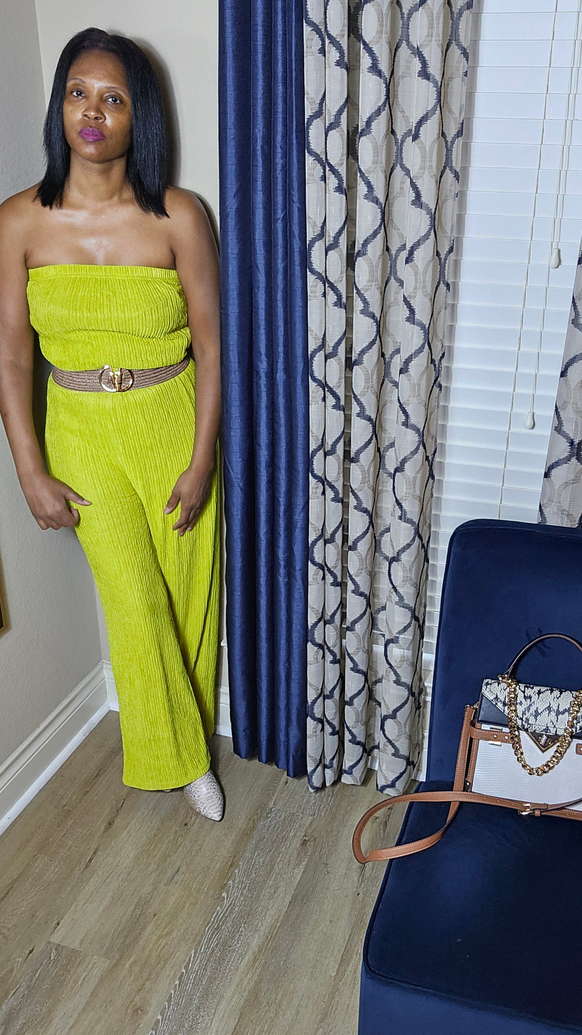 Blinded by love jumpsuit| lime