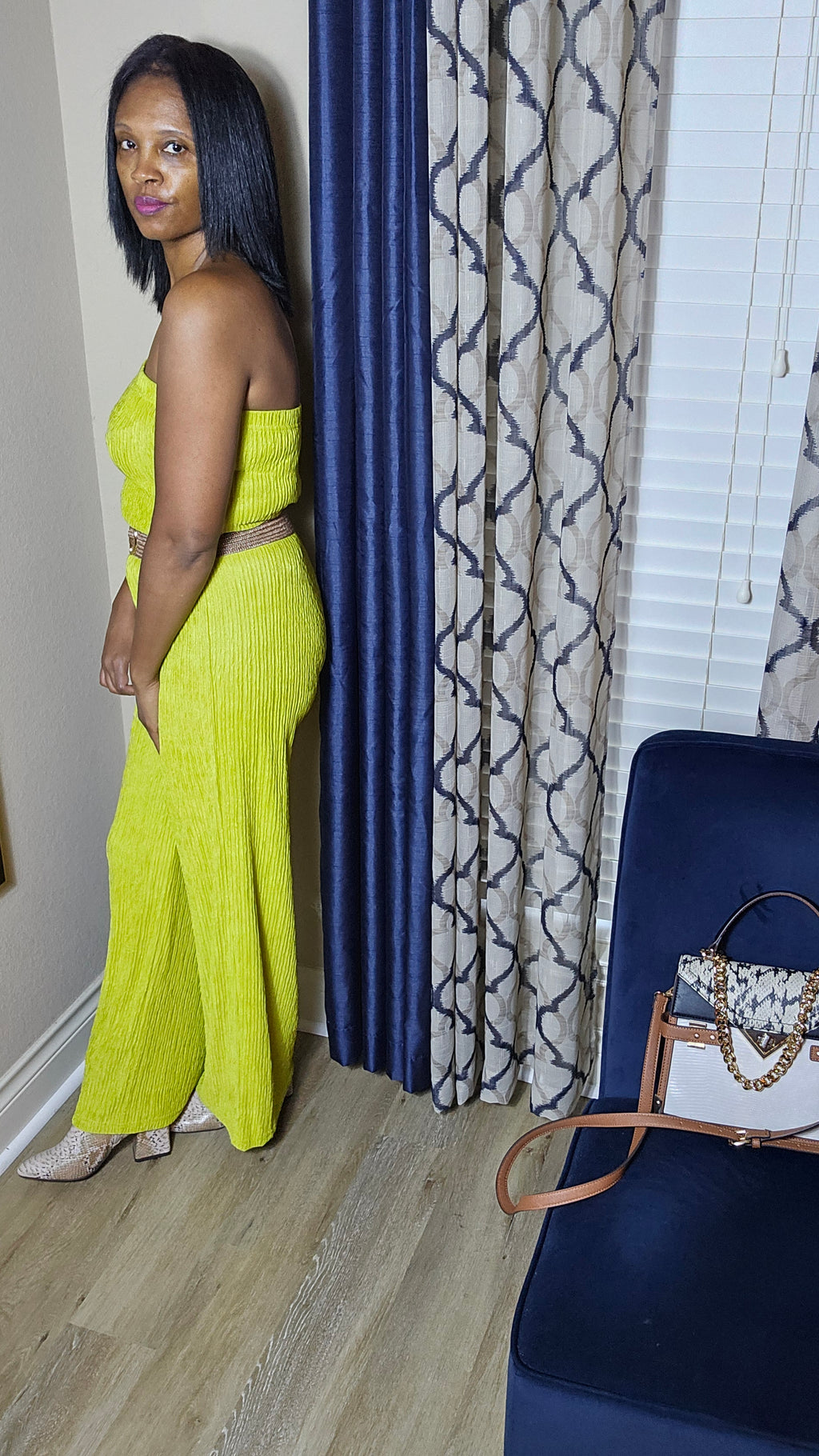 Blinded by love jumpsuit| lime