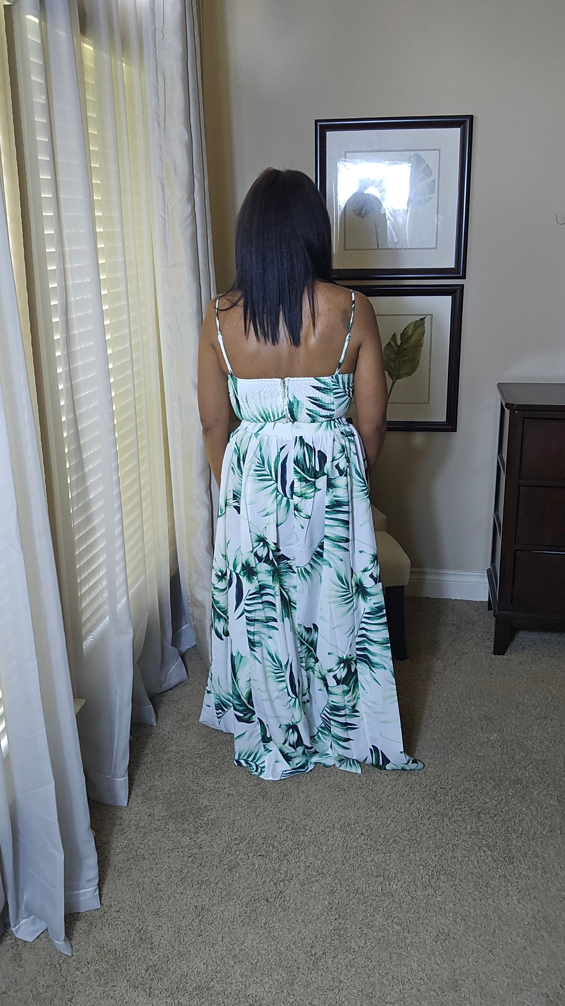 Summer fling two piece skirt set| white&green