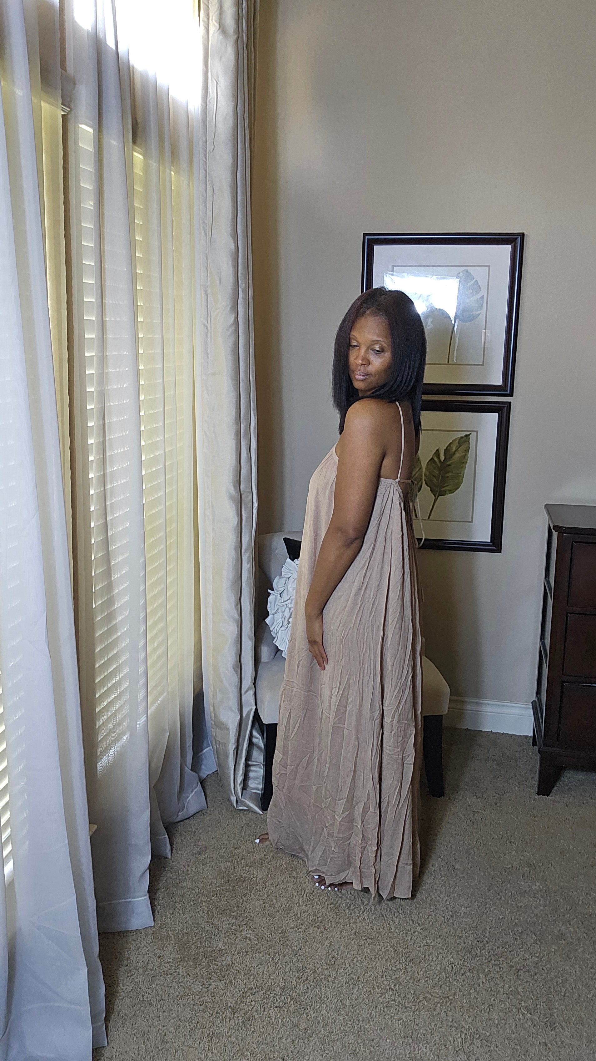 Back to this maxi dress| taupe