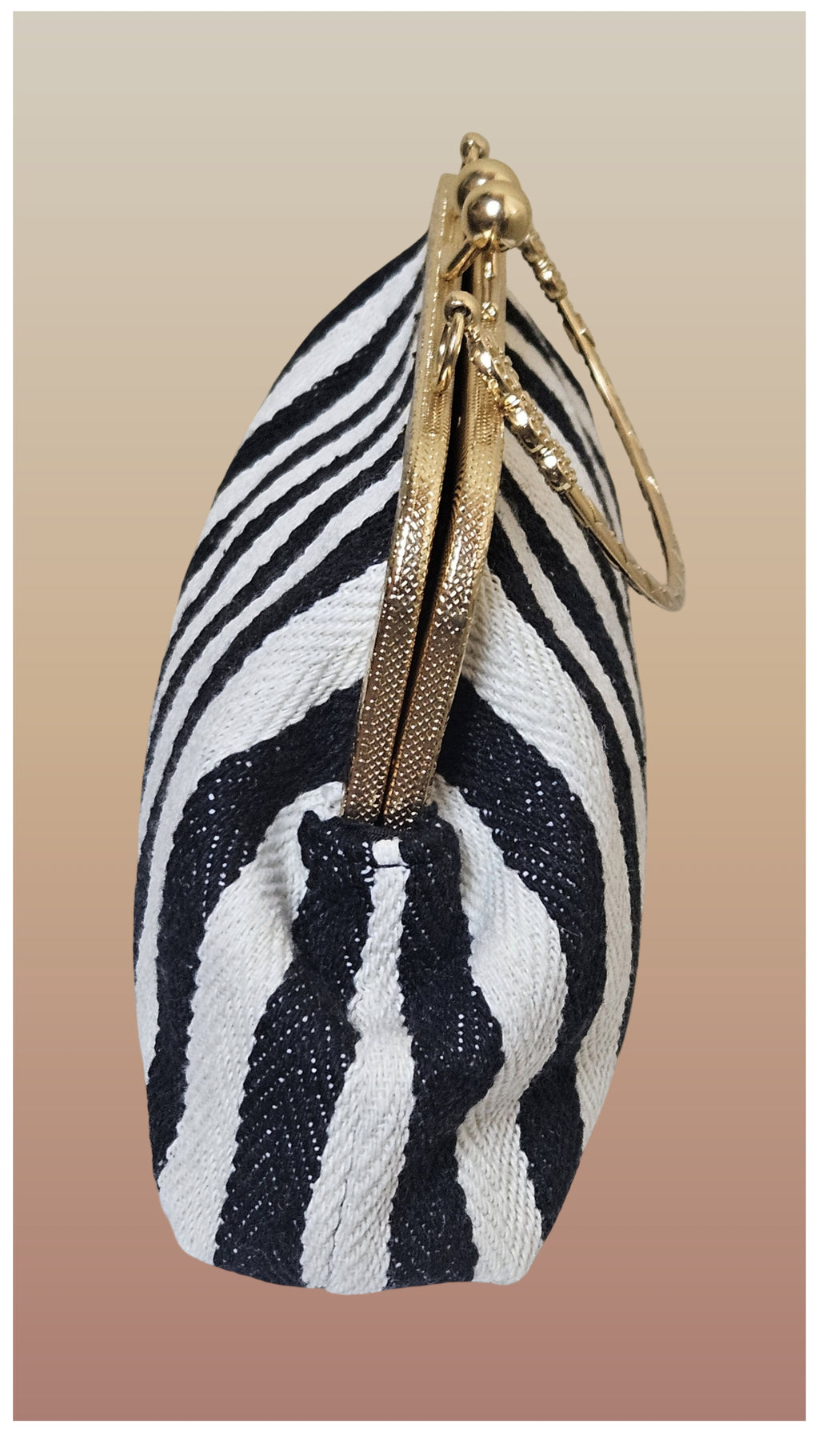 Black and white canvas handbag| Lara mini handbag