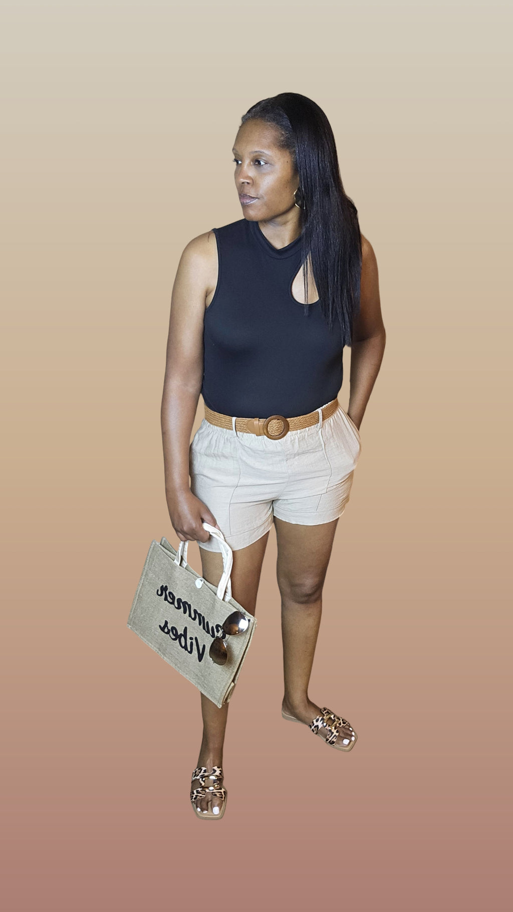 Khaki  linen shorts| Tracy shorts