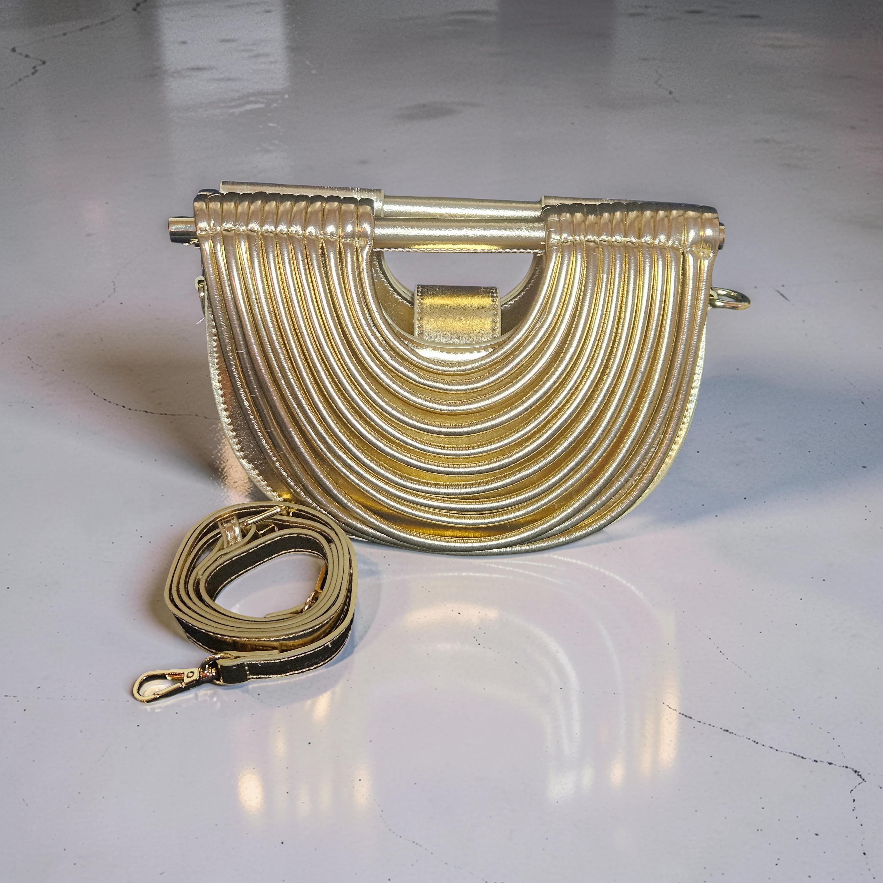 Gold metallic purse|Golden Goddess handbag