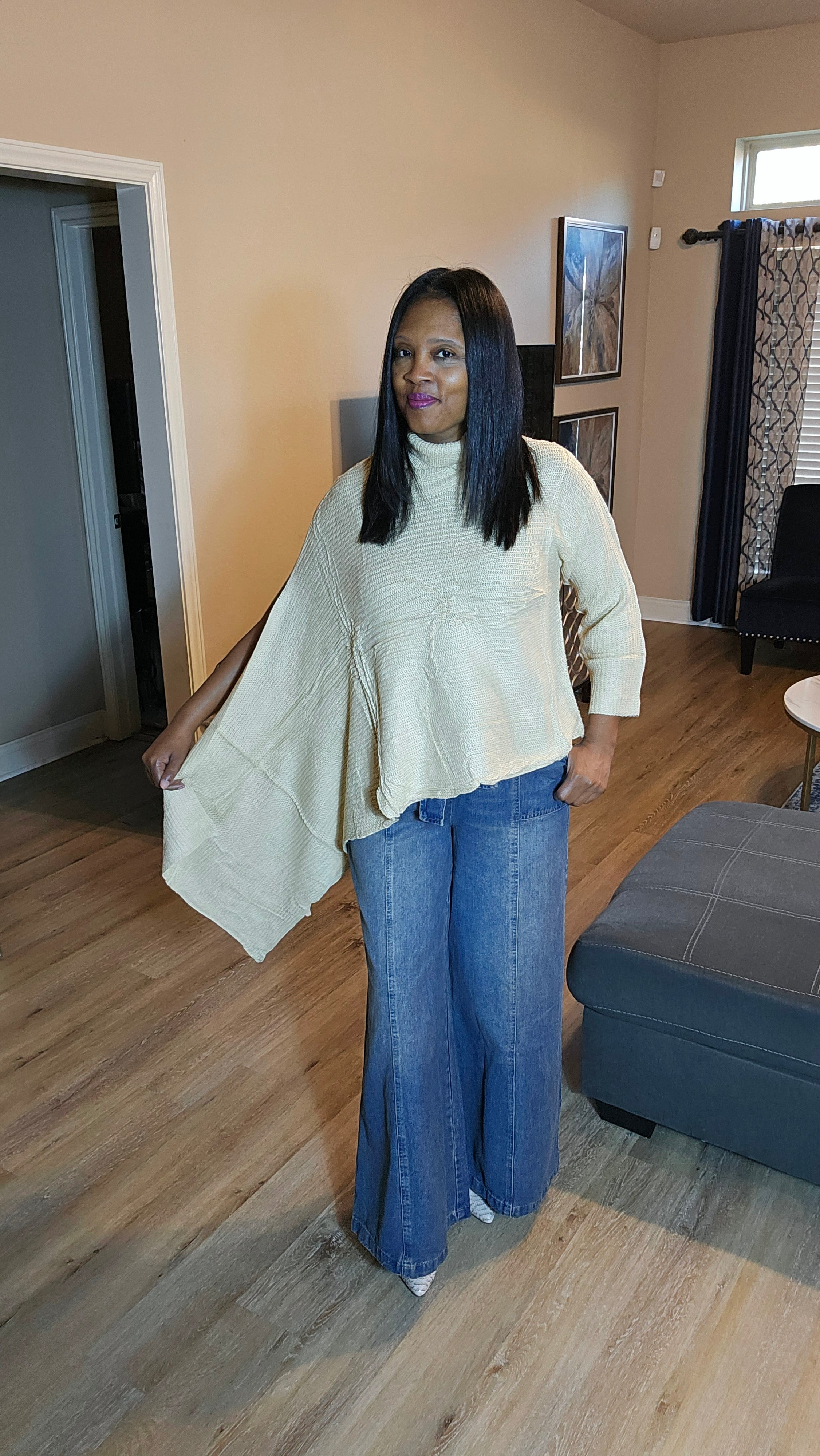 Ivory asymmetrical  sweater cardigan| catch my vibe cardigan