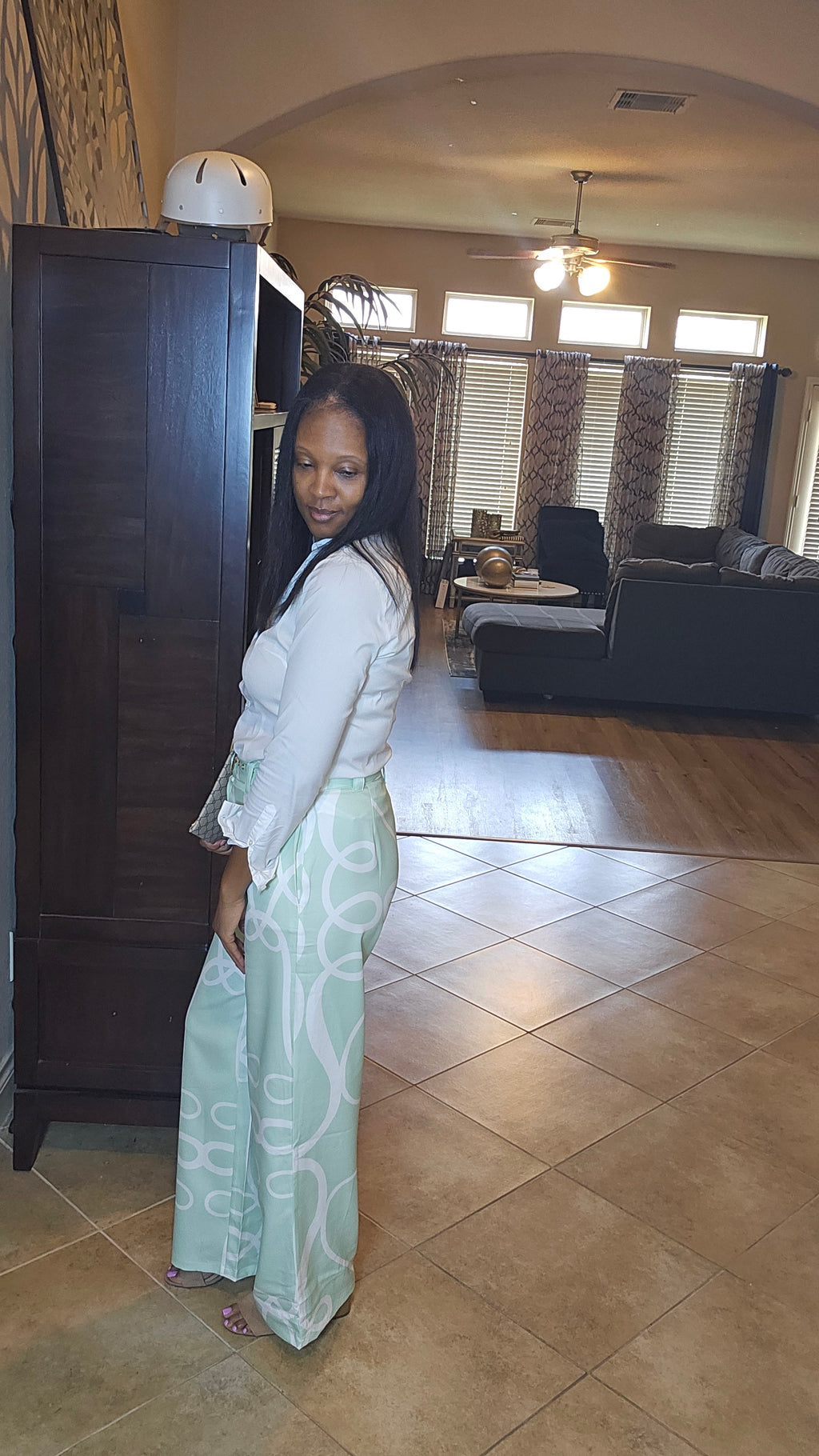 Mint green want you pants