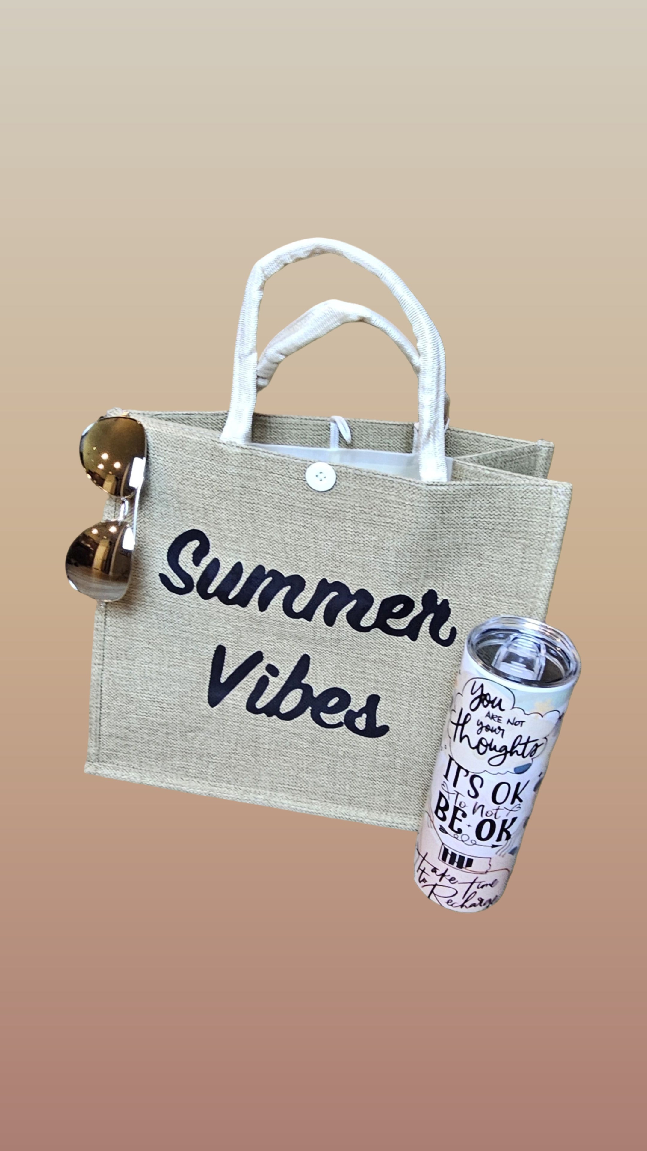 Summer vibes  beach tote bag