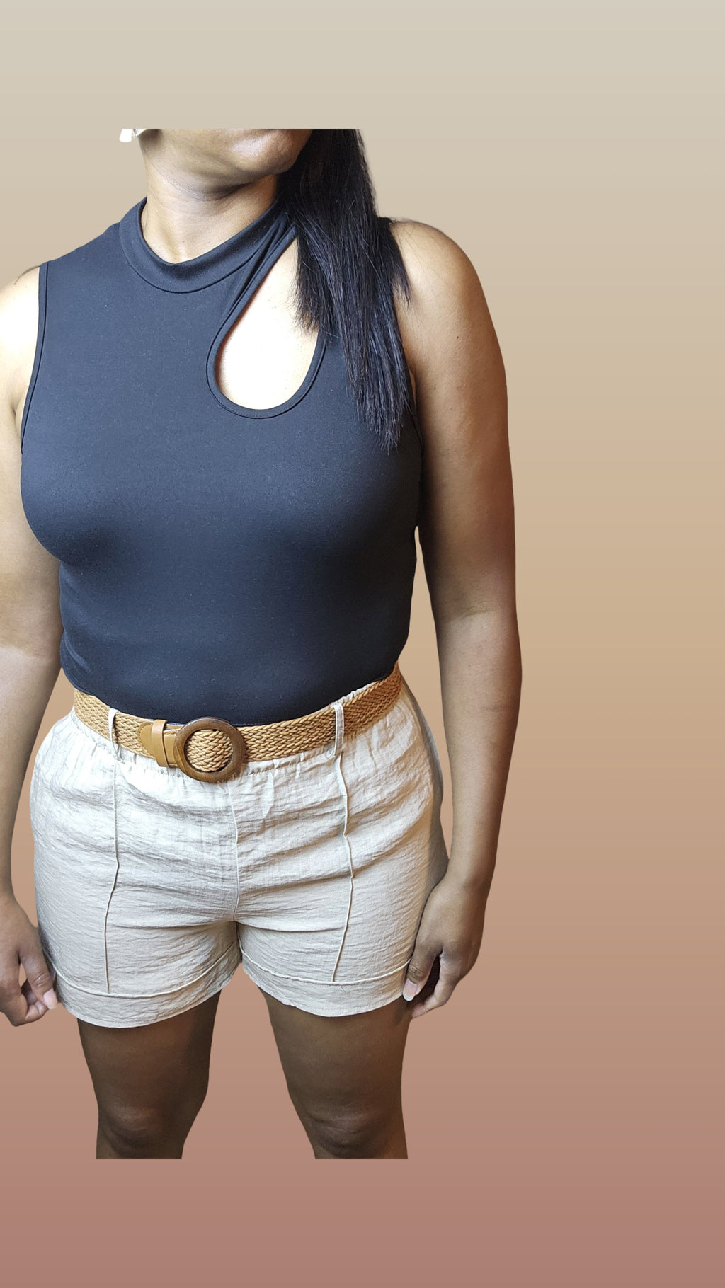 Khaki  linen shorts| Tracy shorts
