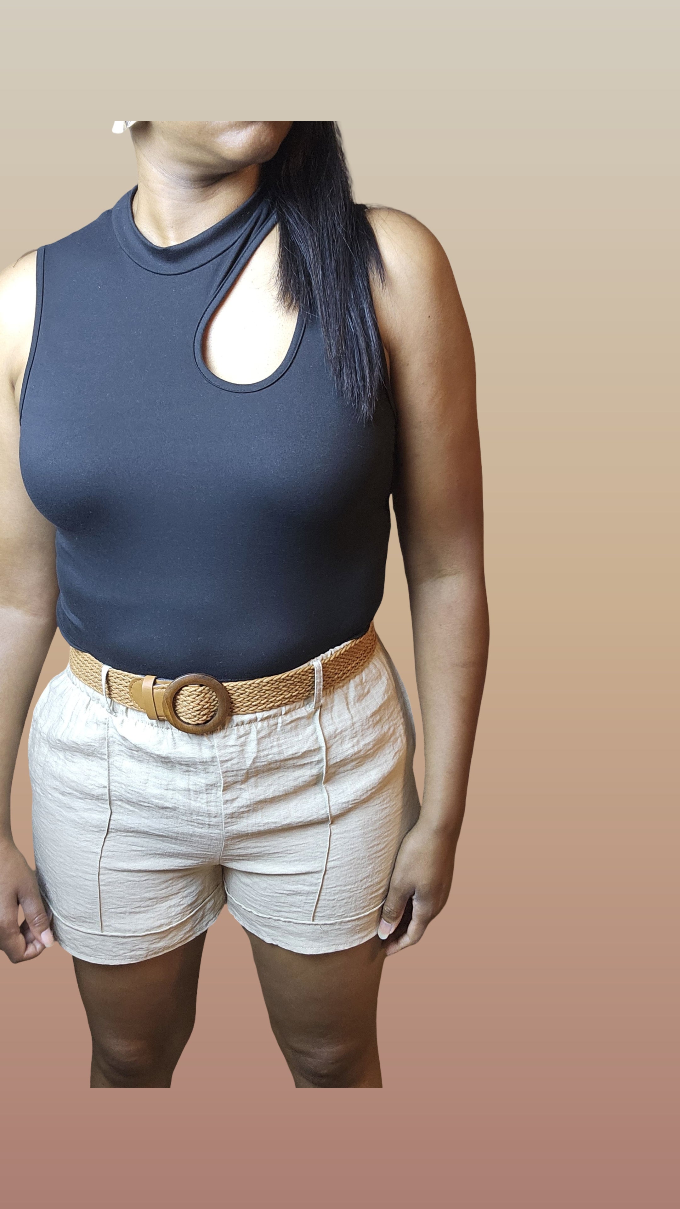 Khaki  linen shorts| Tracy shorts