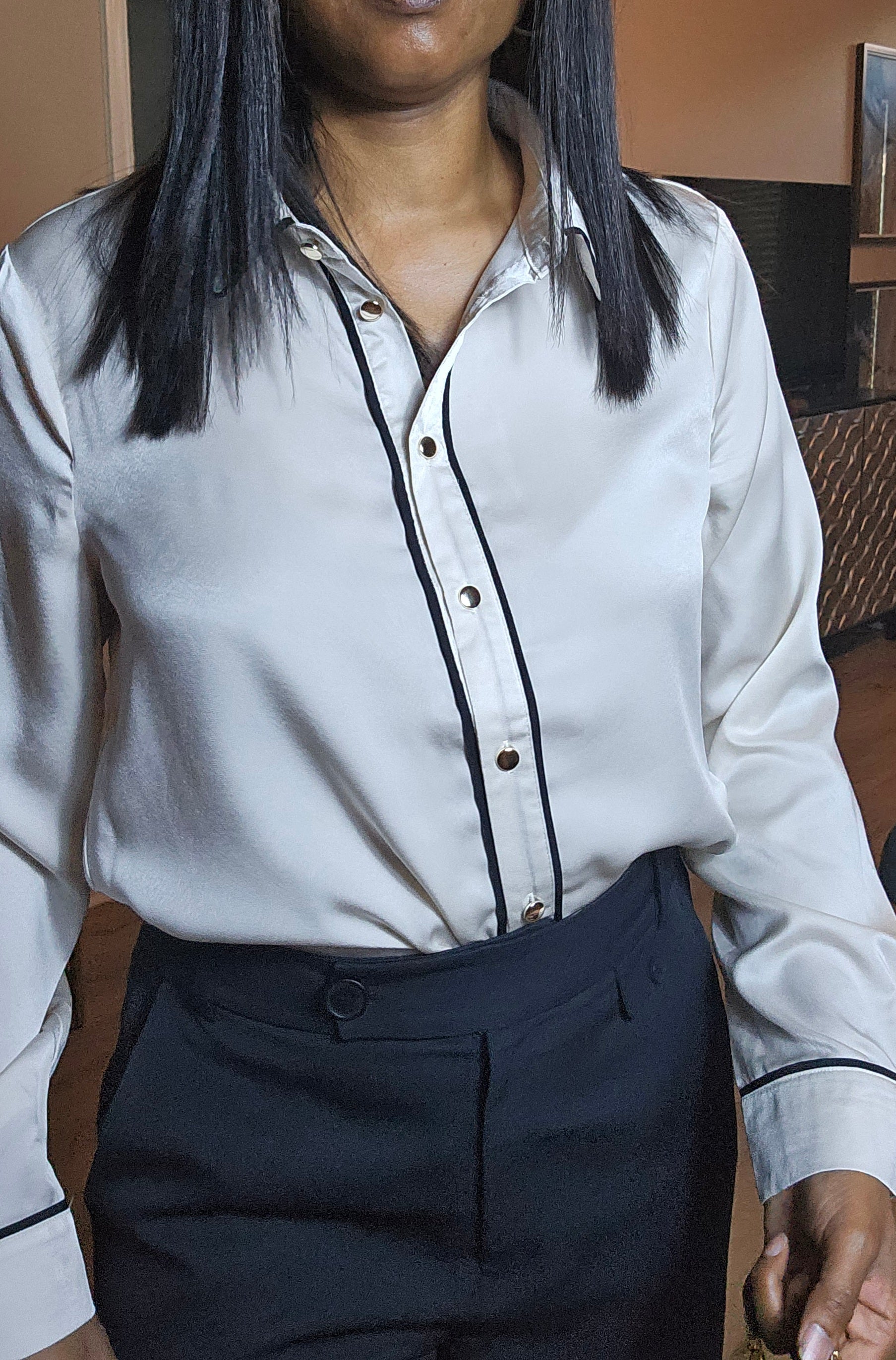 All over me blouse| cream top