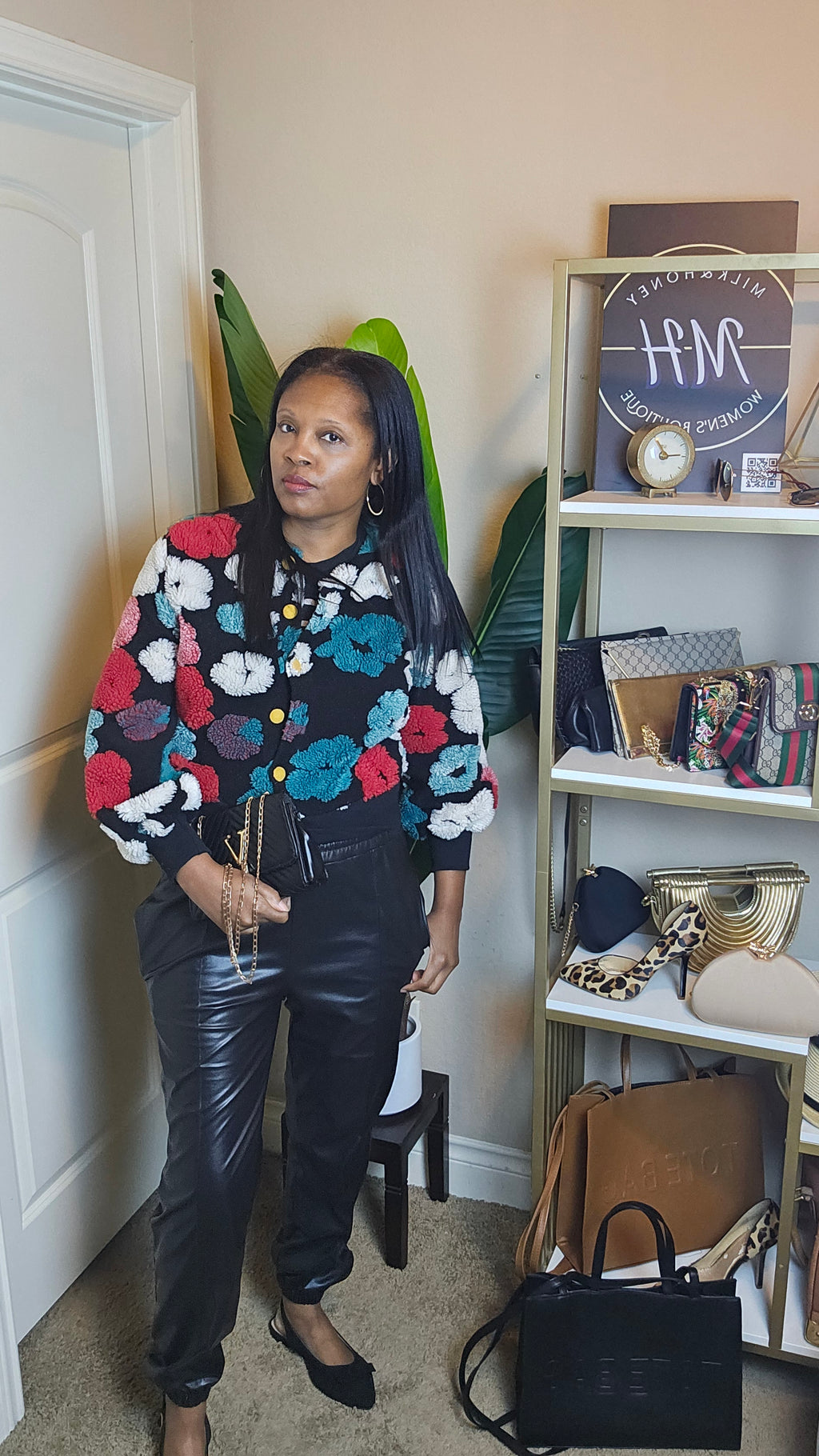 red floral jacket|Fall flowers bomber jacket| black & red multi color