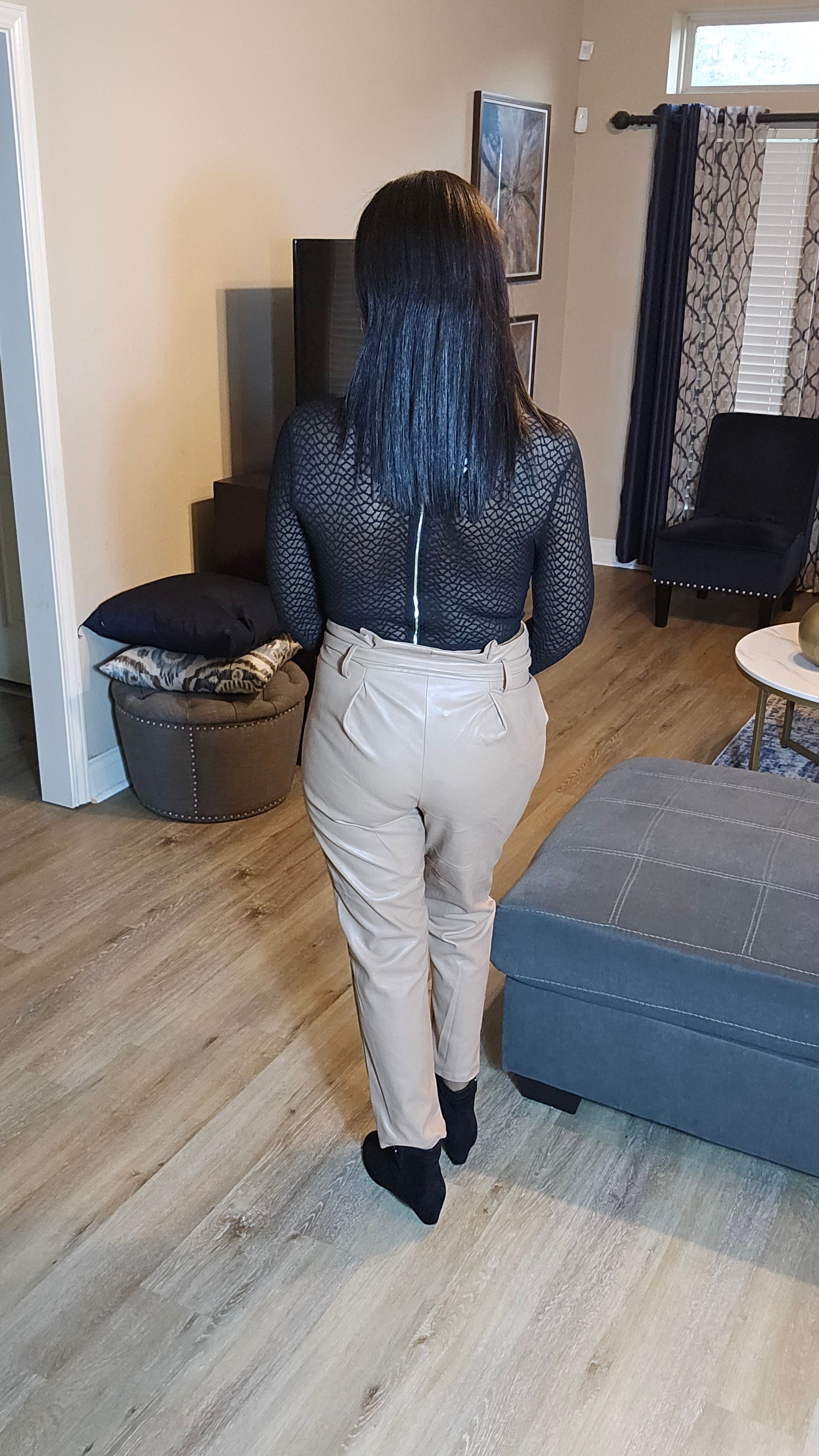 Dangerous  Beauty faux leather pants|latte