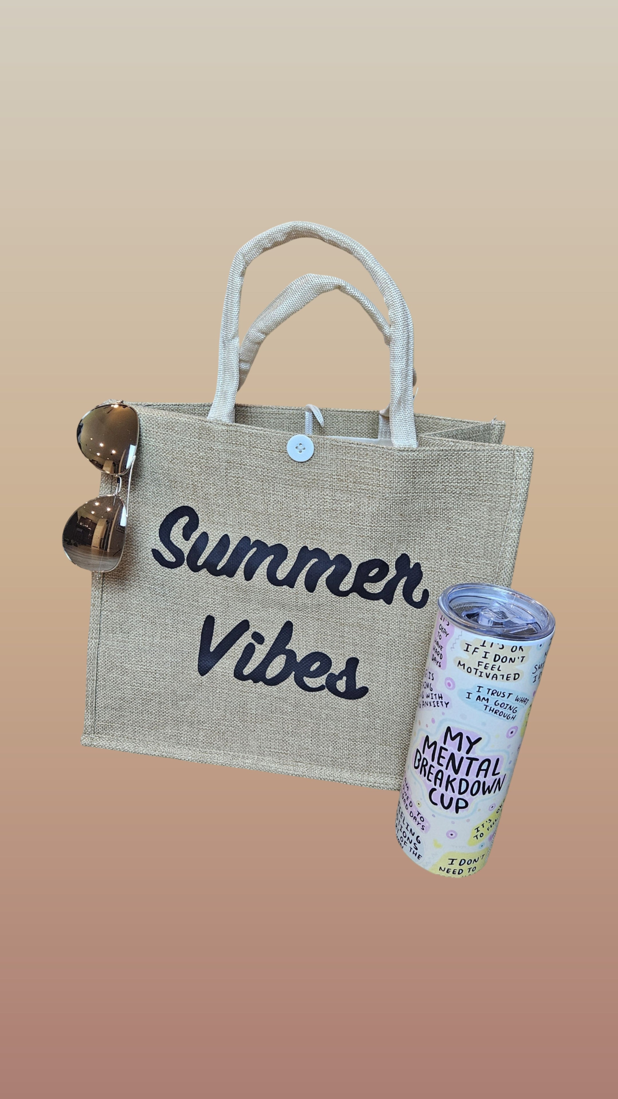 Summer vibes beach tote bag