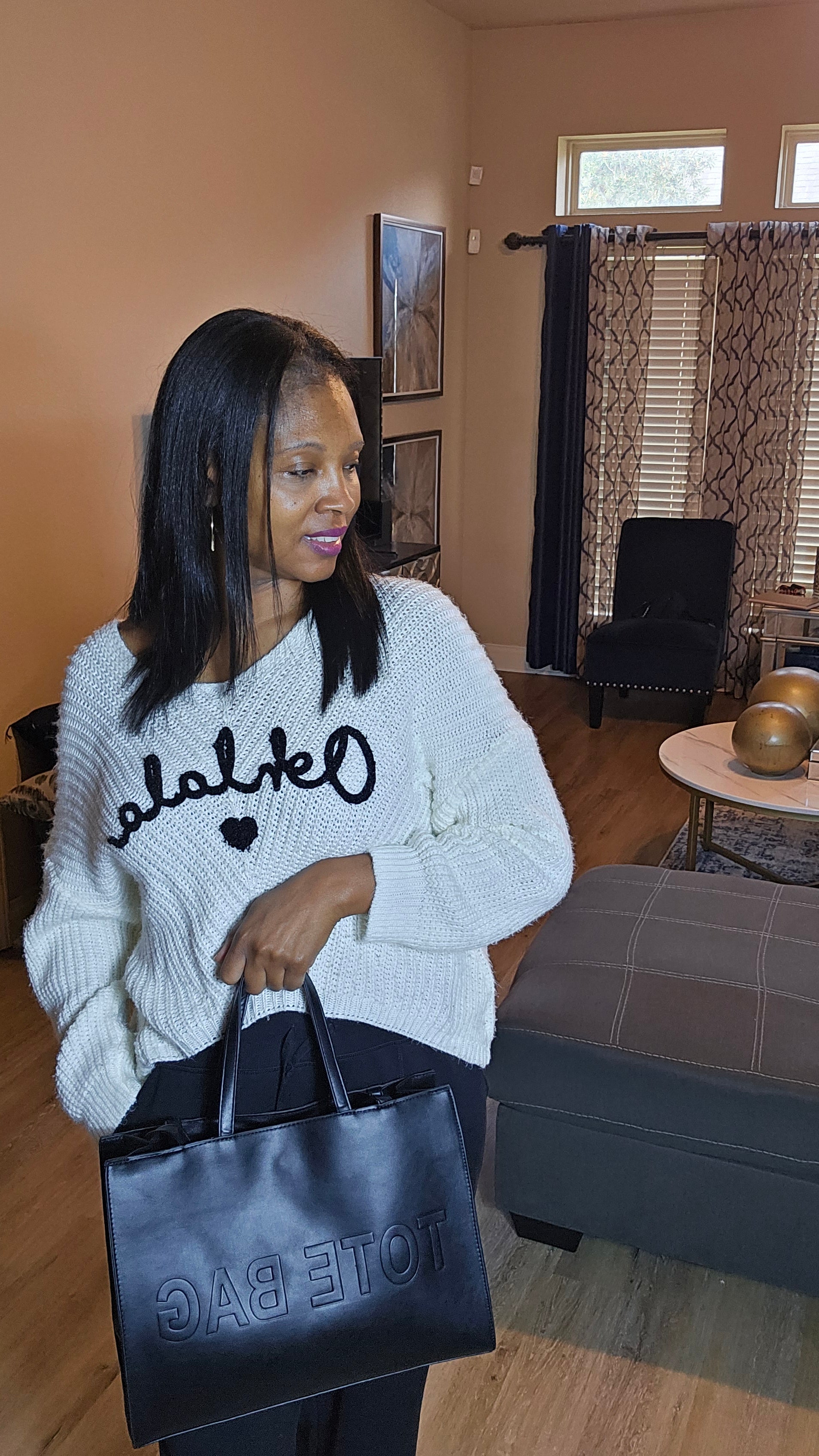 Black tote bag| Elisa tote bag