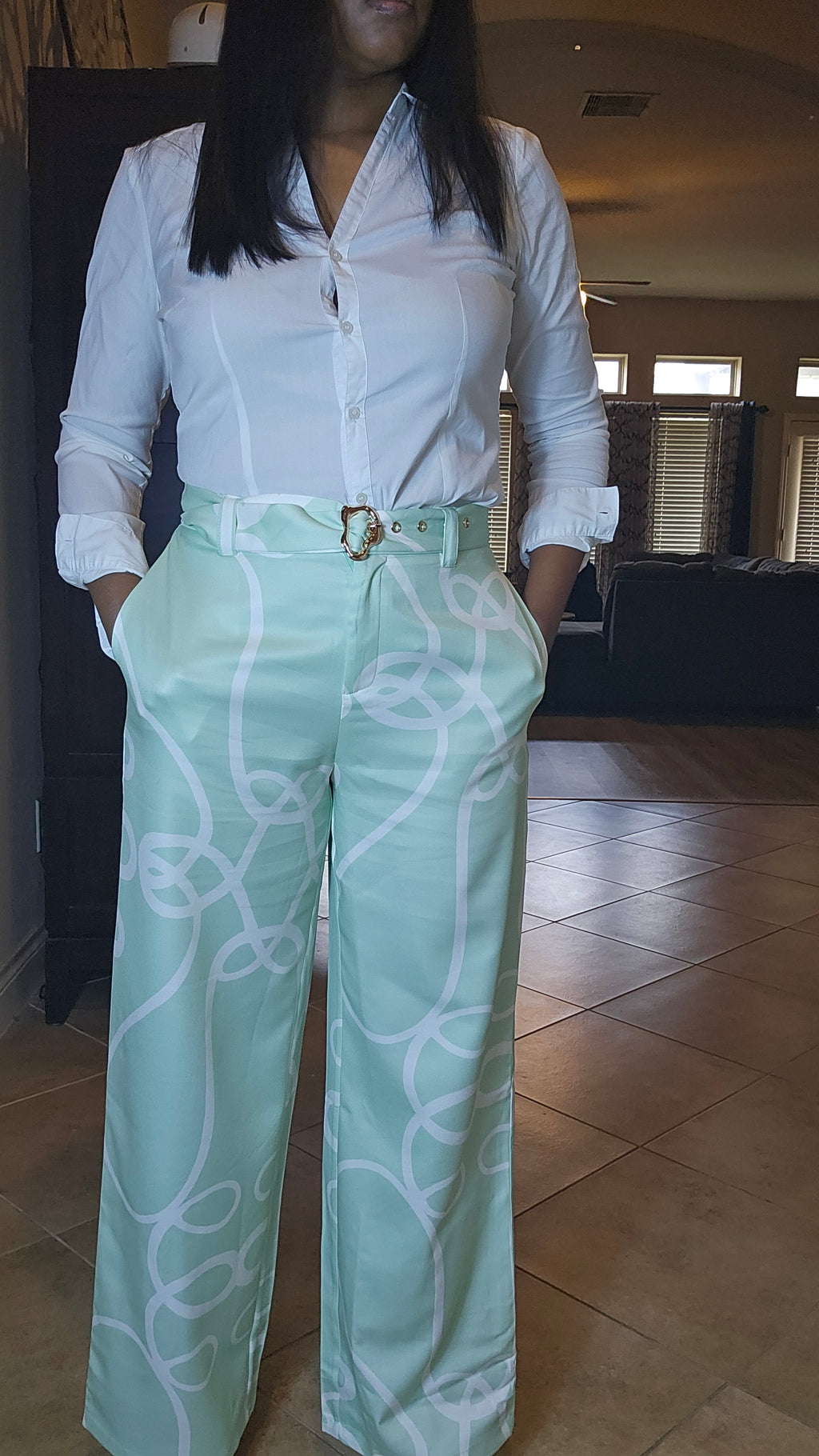 Mint green want you pants