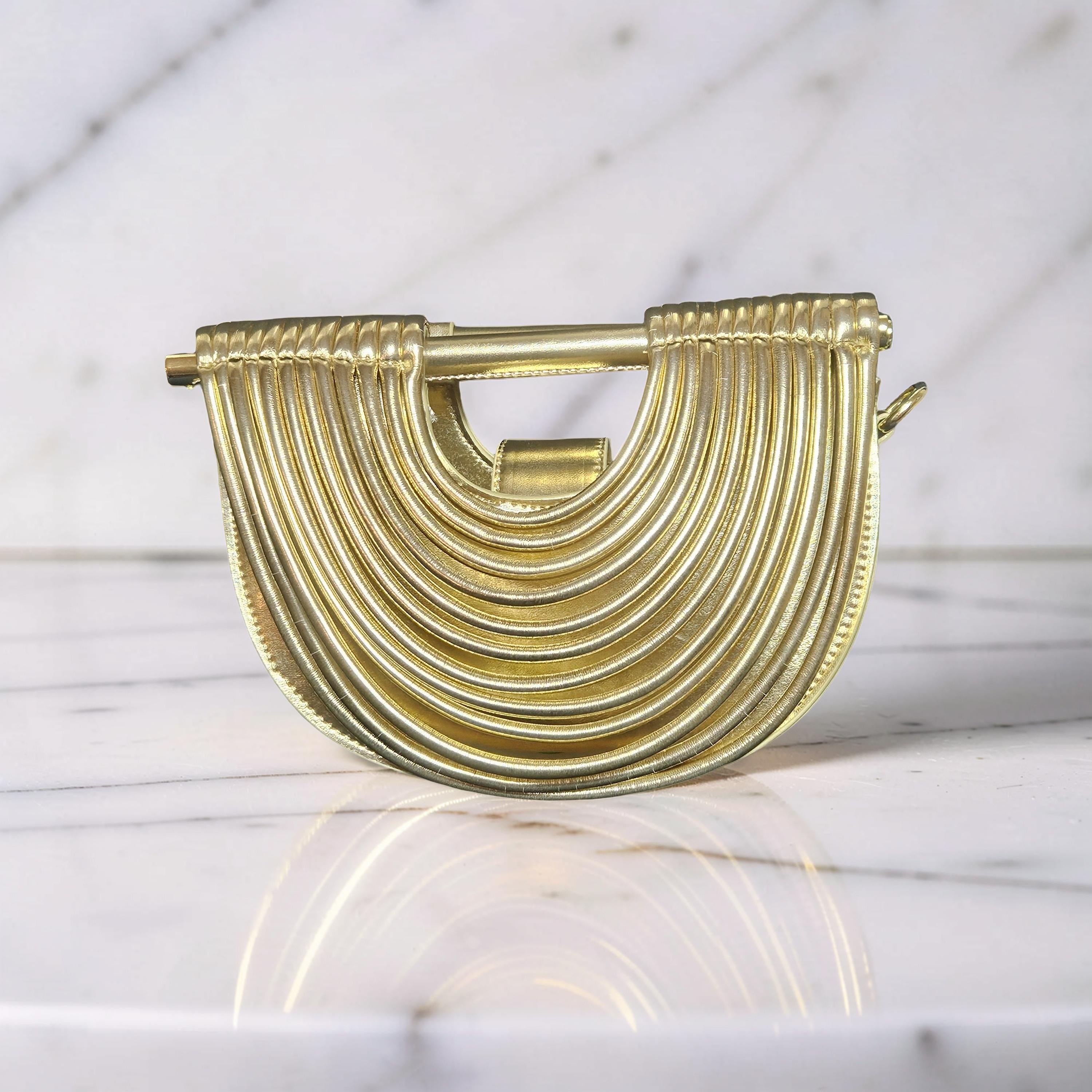Gold metallic purse|Golden Goddess handbag