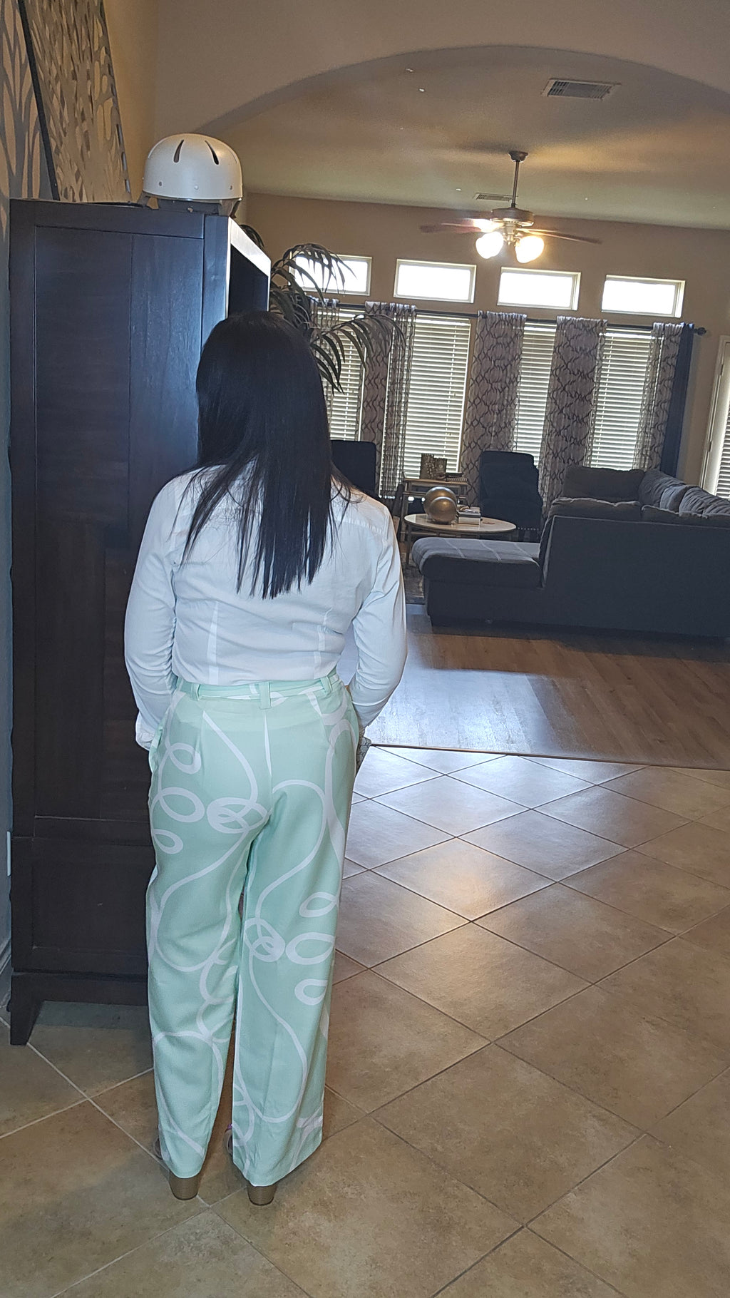 Mint green want you pants