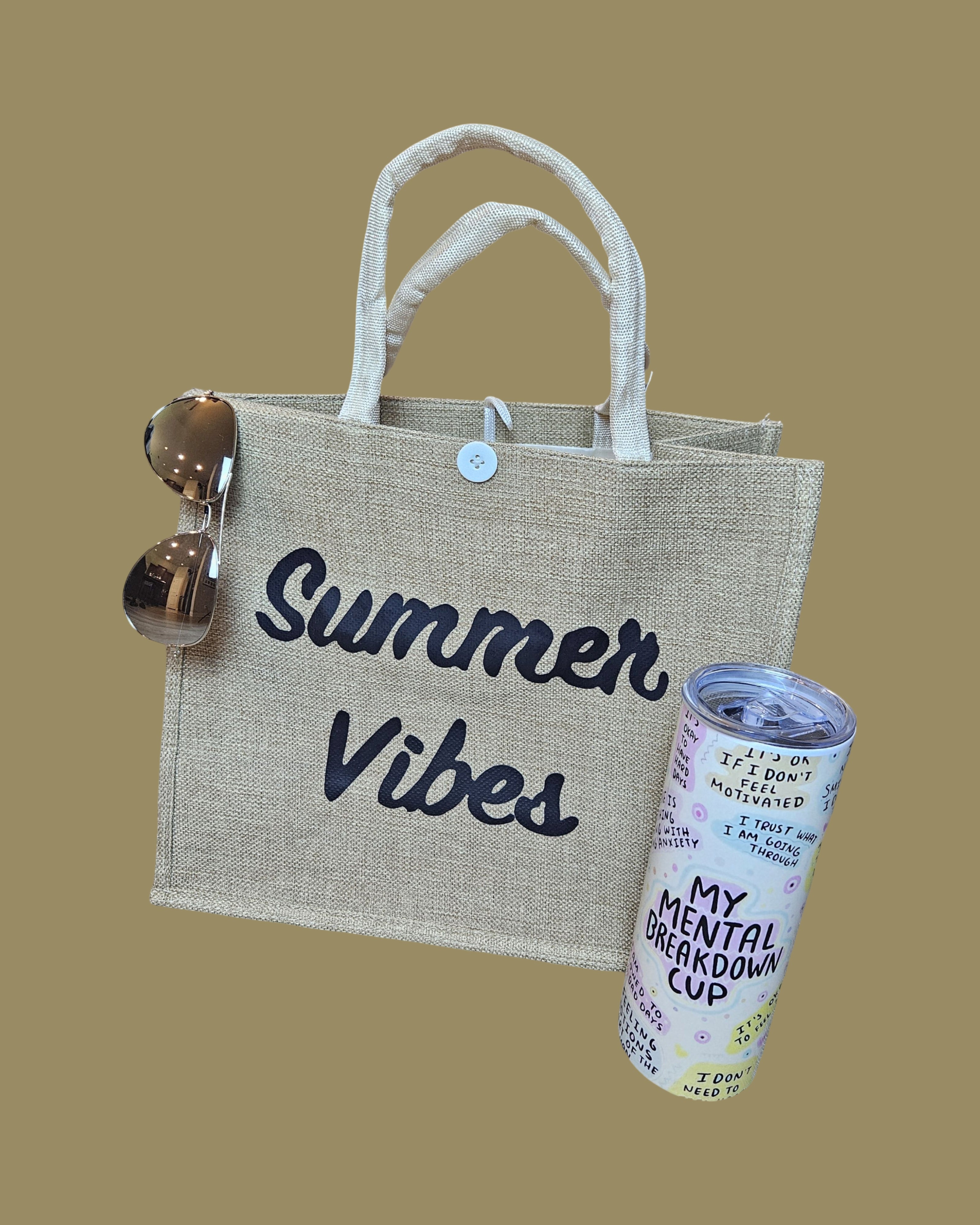 Summer vibes beach tote bag