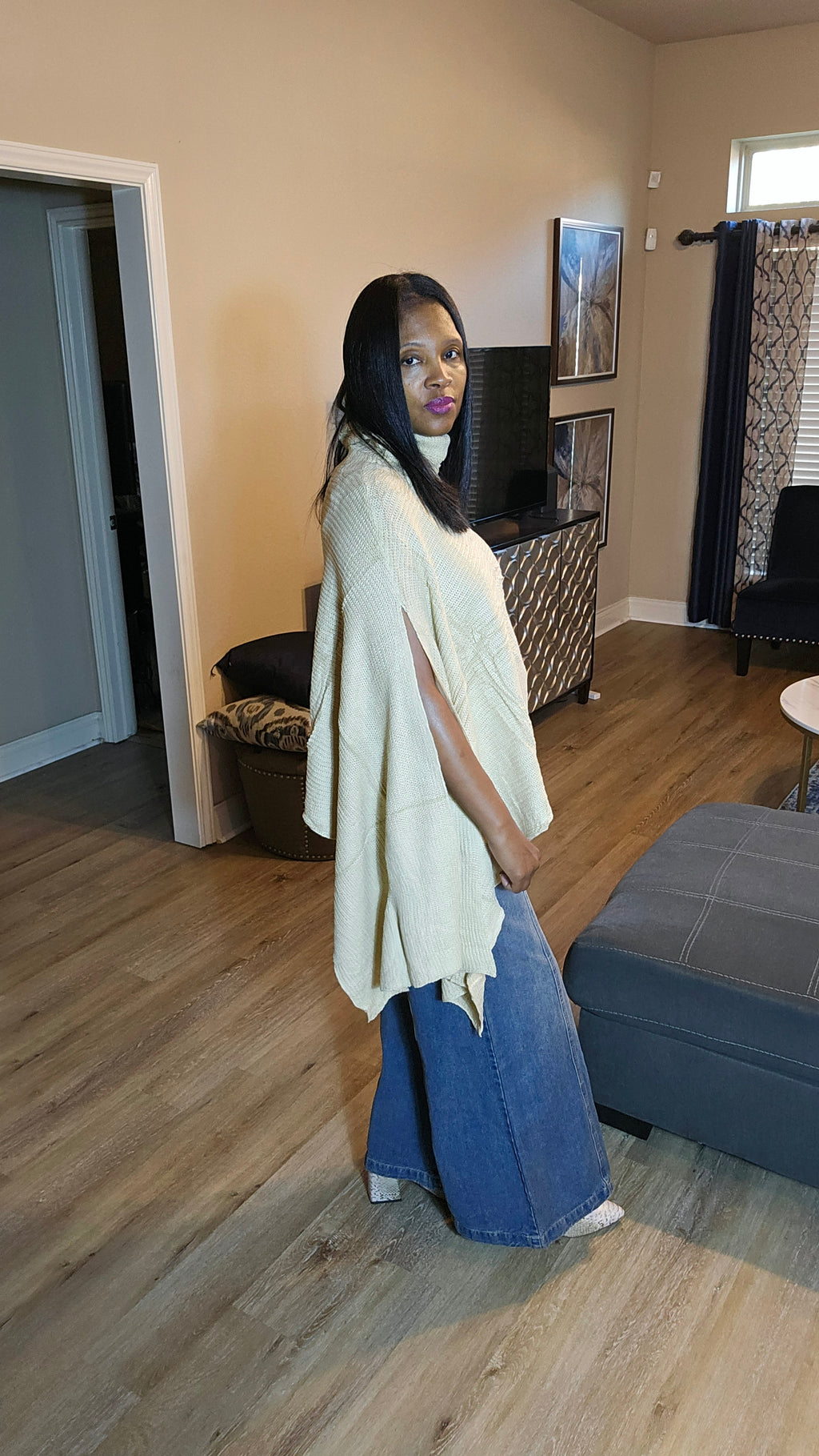 Ivory asymmetrical  sweater cardigan| catch my vibe cardigan