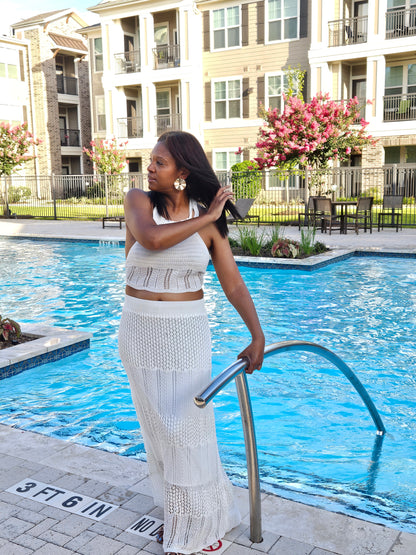 Sway Luxe  skirt set| ivory
