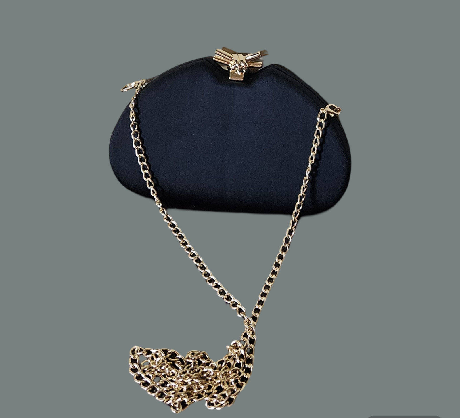 Talk about about it purse| black satin purse