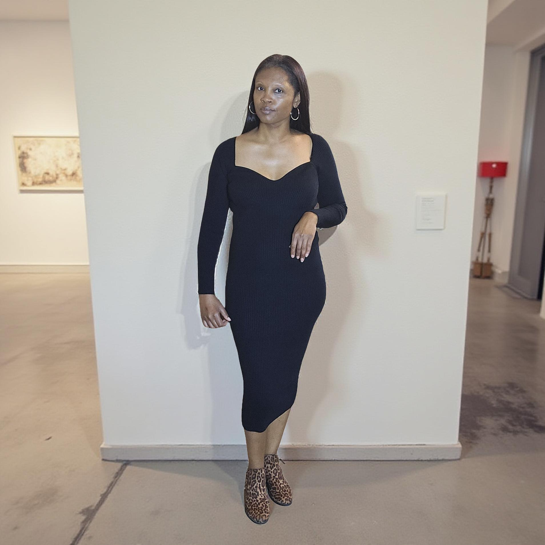 No competition midi dress| black