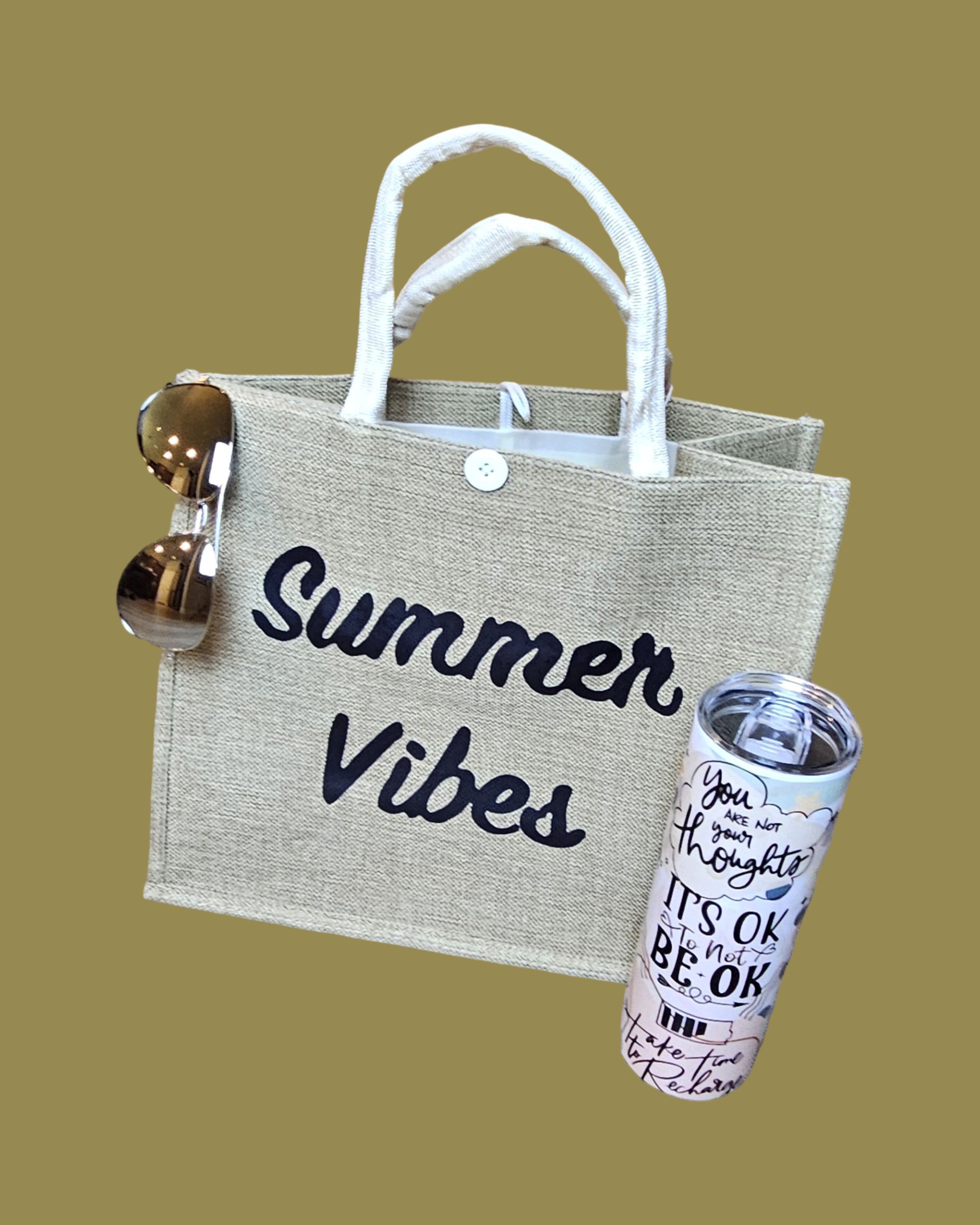 Summer vibes  beach tote bag
