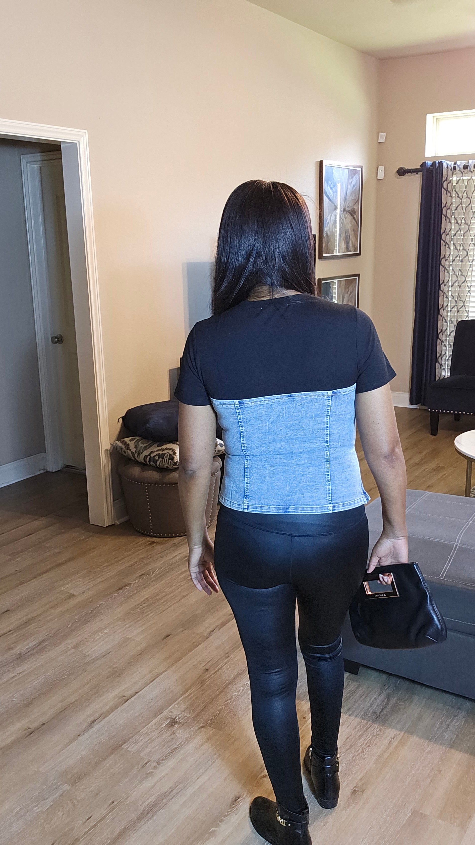 After dark crop top| denim top