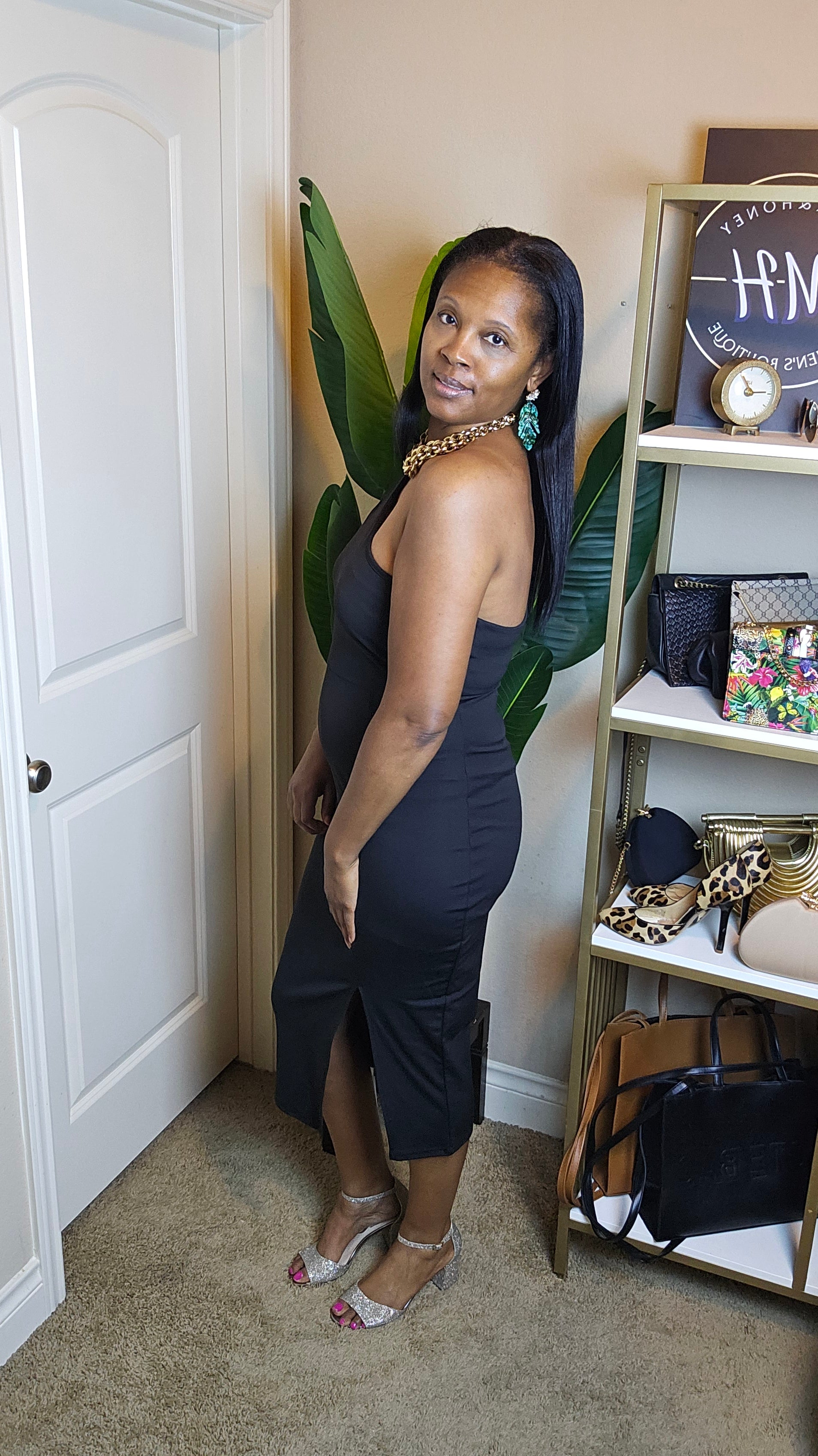 Black asymmetrical dress|Good times dress|black