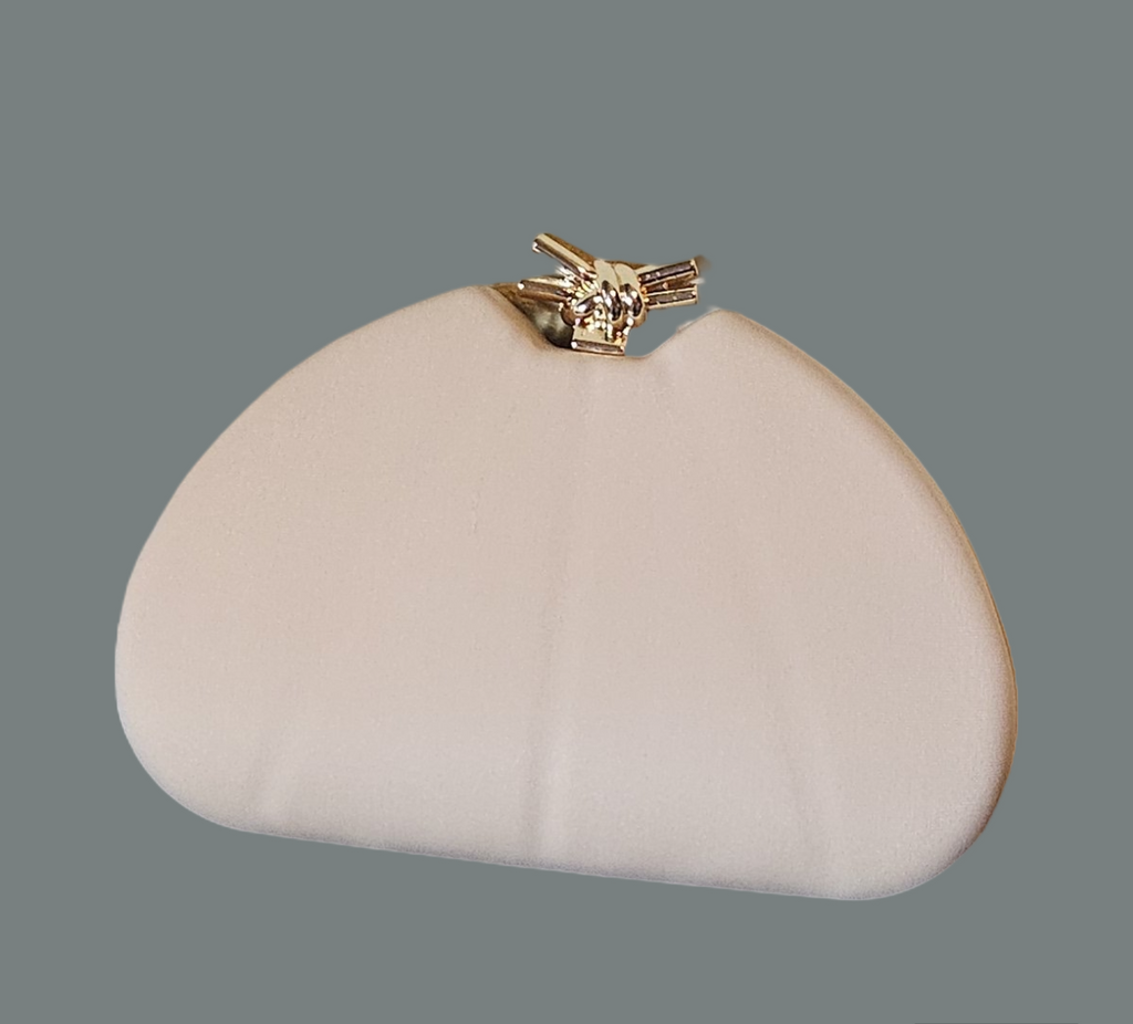 Talk about it purse | beige satin purse