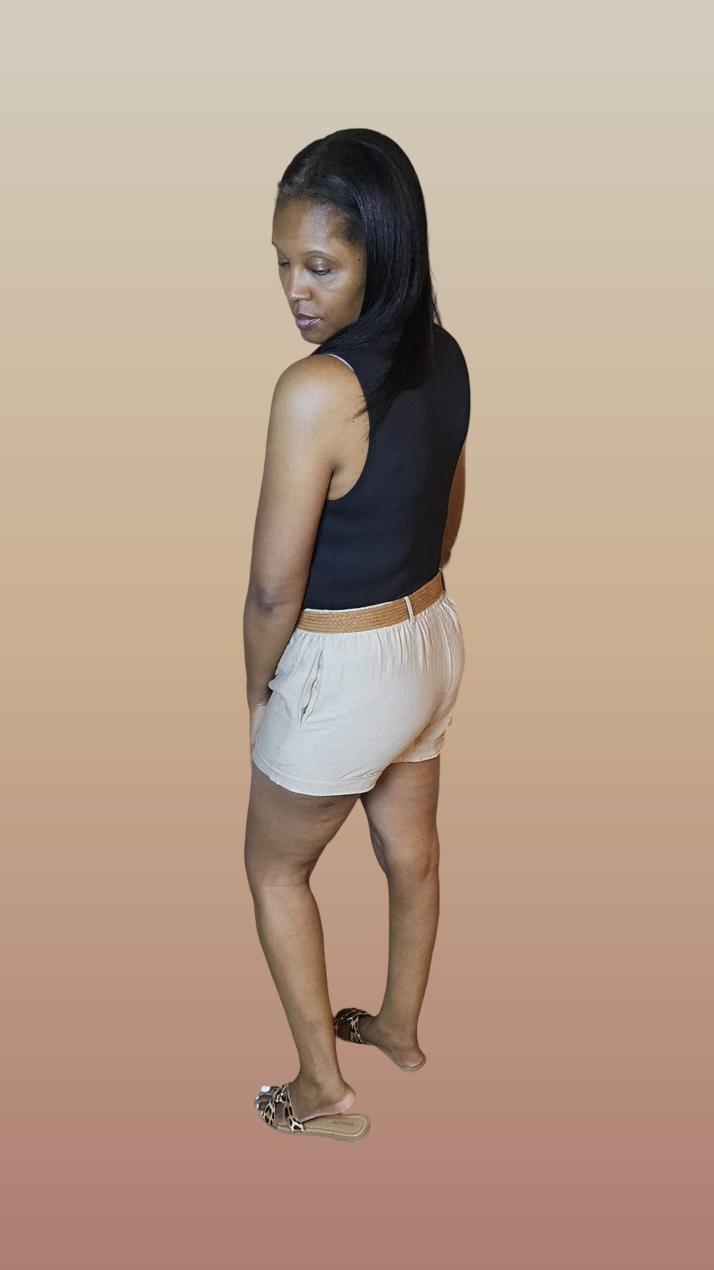 Khaki  linen shorts| Tracy shorts
